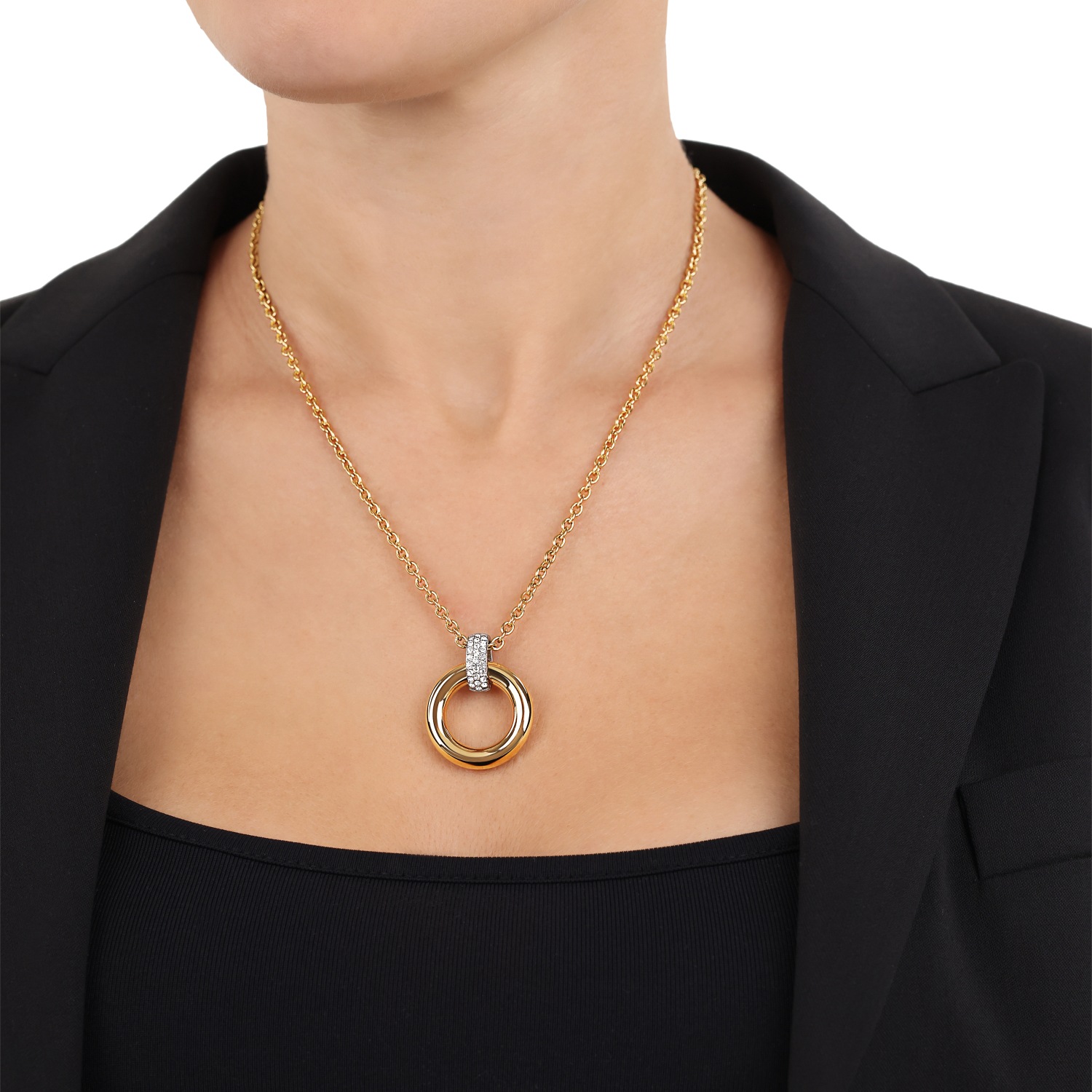JOOP! Kette mit Anhänger »Kreis, 2039841«, mit Zirkonia (synth.)