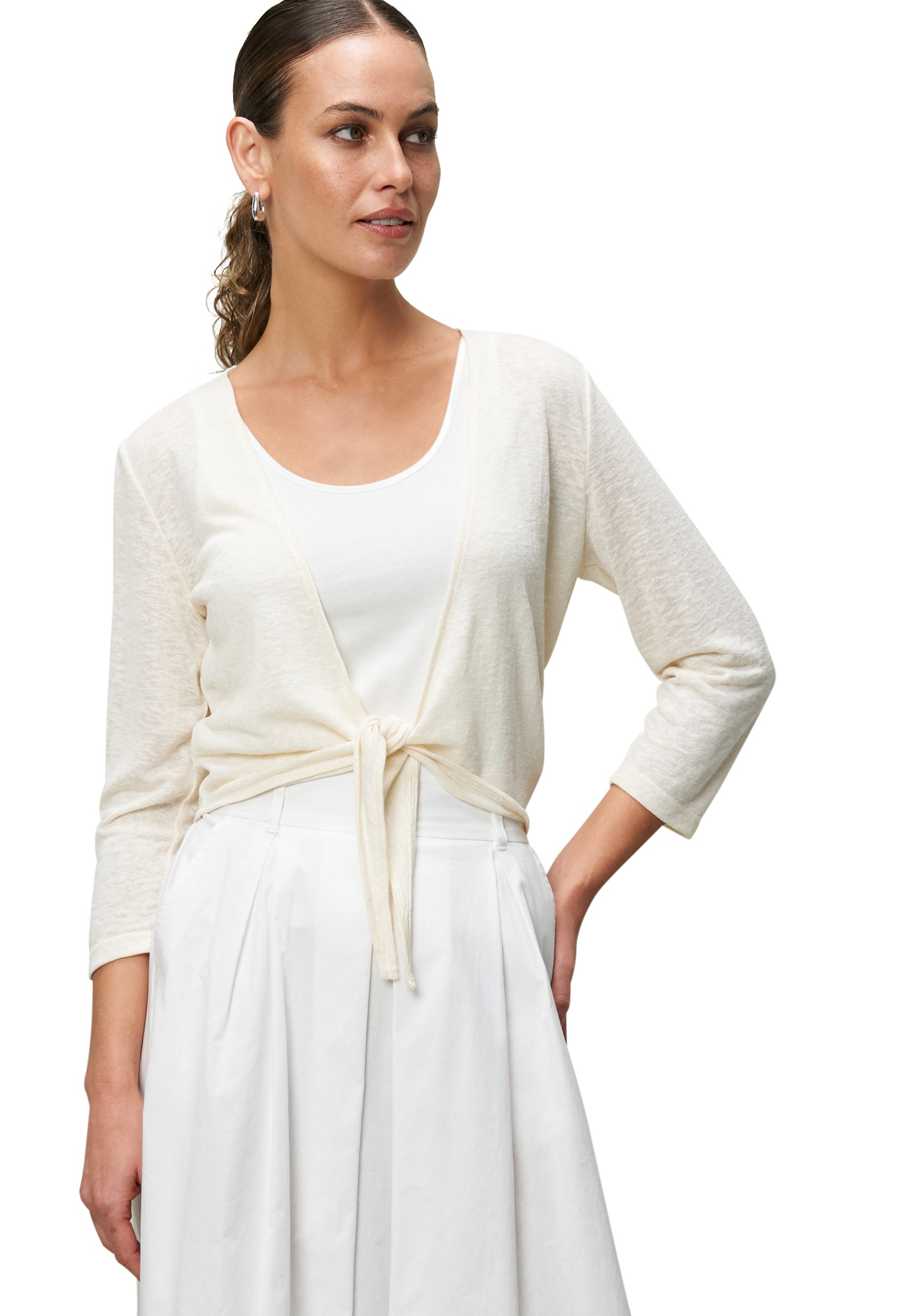 Zero Sweatshirt "zero Damen Strickjacke zum Binden", drapiert /gerafft günstig online kaufen