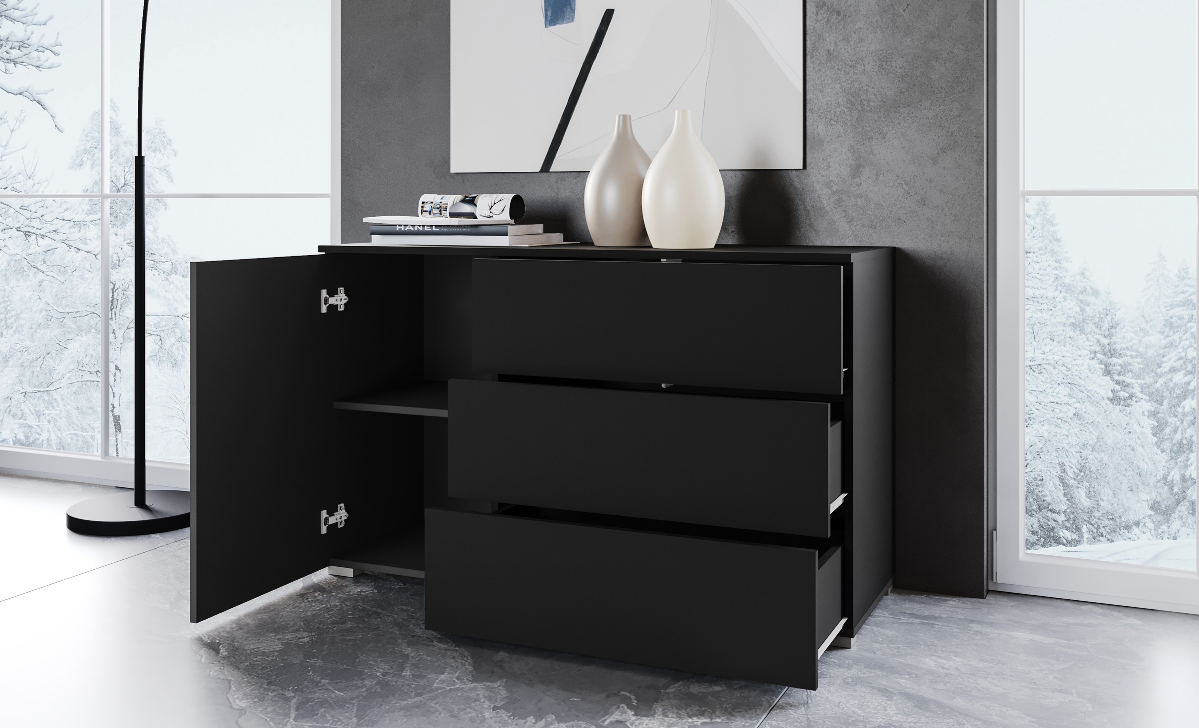 OTTO home Sideboard "PARIS" 1 Stk. tlg. Moderne 110cm breite grifflose Komm günstig online kaufen
