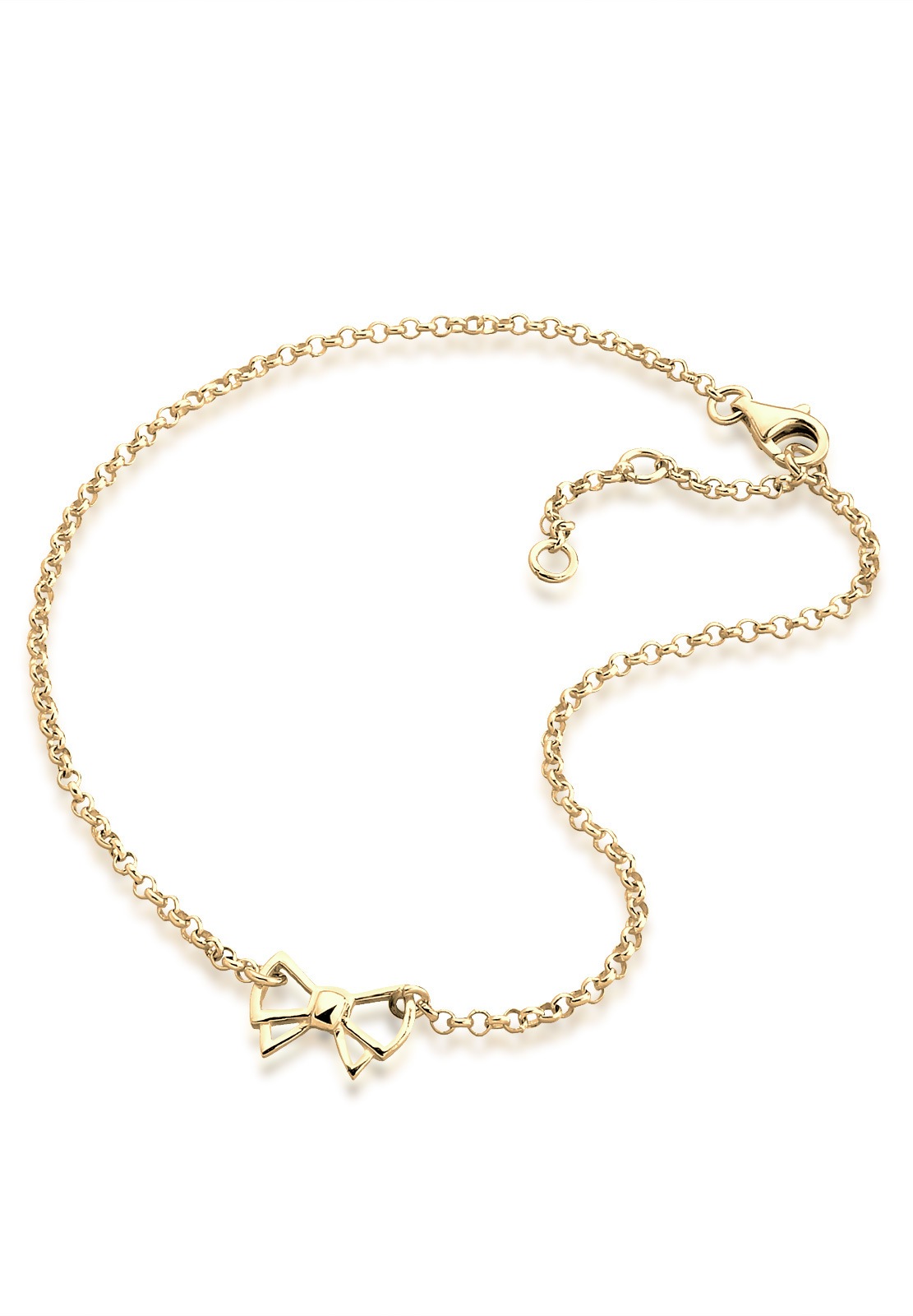 Elli Fußkette Schleife 925 Sterling Silber Damen goldfarben 25 cm