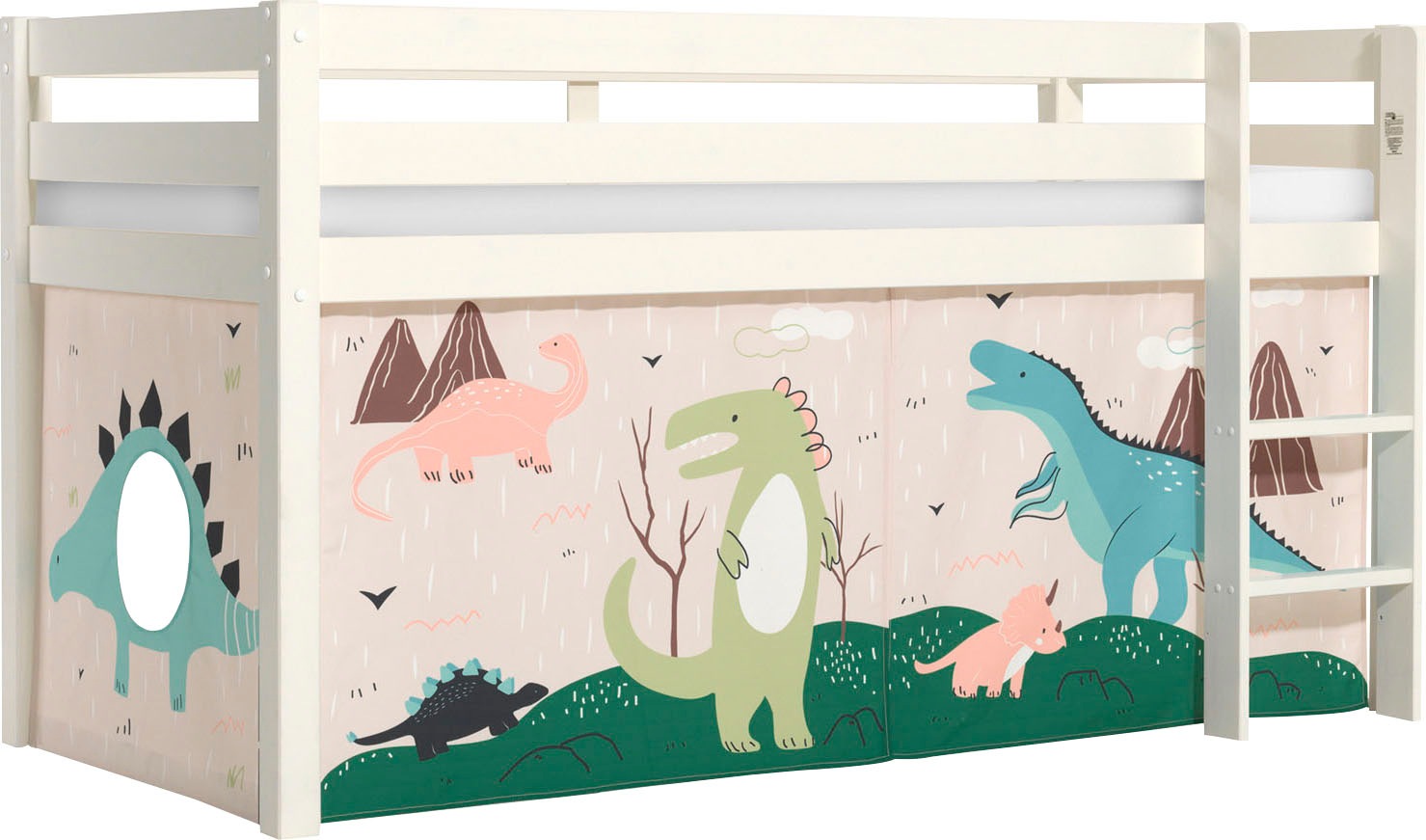 Vipack Spielbett "Pino, Kiefer massiv, mit Rolllattenrost u. Textil-Set, Ma günstig online kaufen