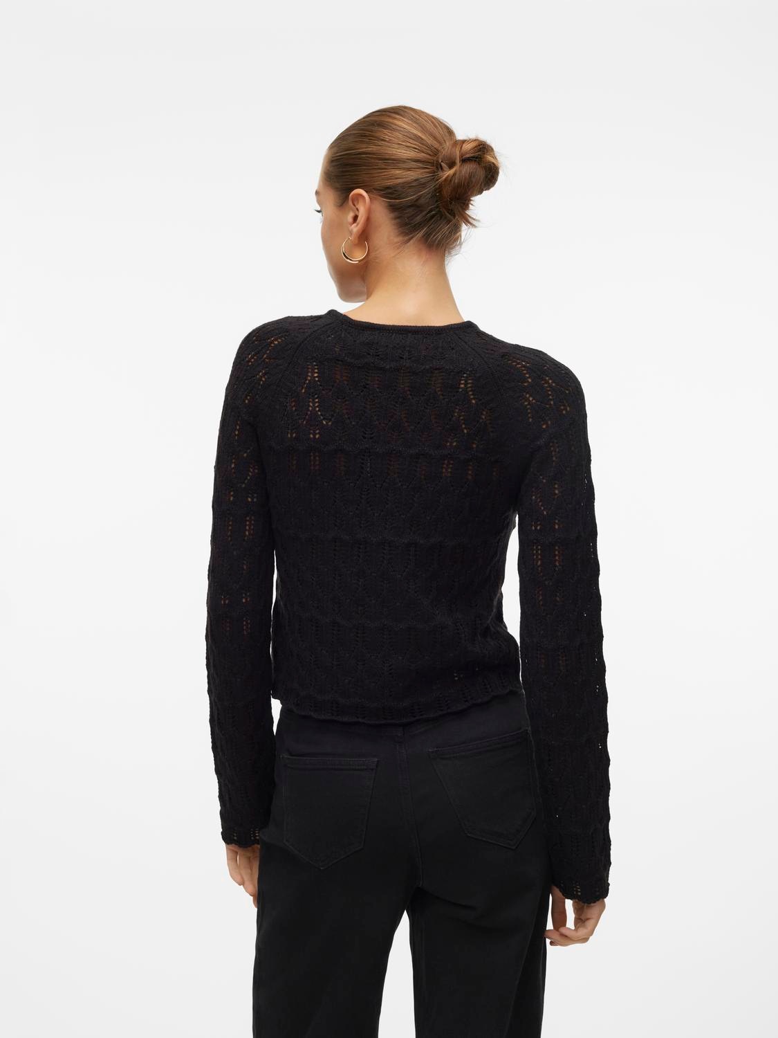 Thumbnail - Vero Moda Strickpullover "VMNEWFABIENNE LS O-NECK PULLOVER NOOS" im hochwertigen Ajourstrickmuster