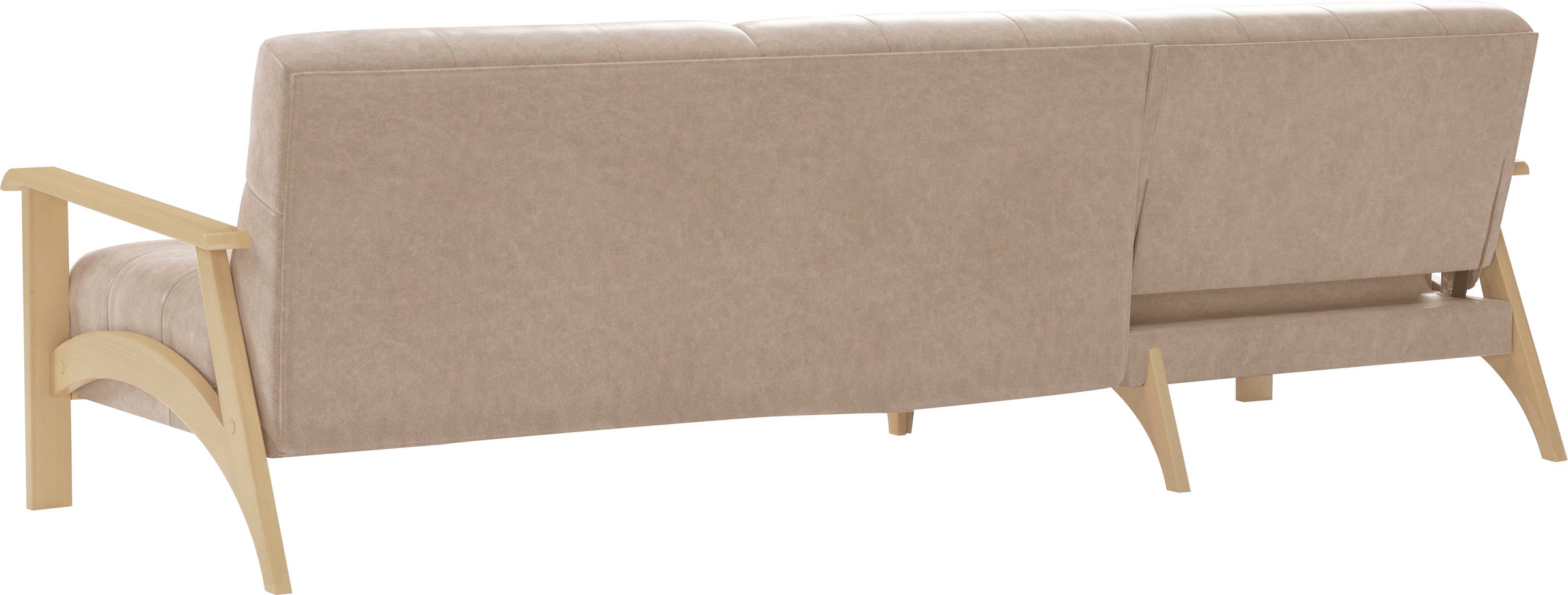 Thumbnail - sit&more Ecksofa "Billund L-Form" Armlehnen aus Buchenholz in natur, verschiedene Bezüge und Farben