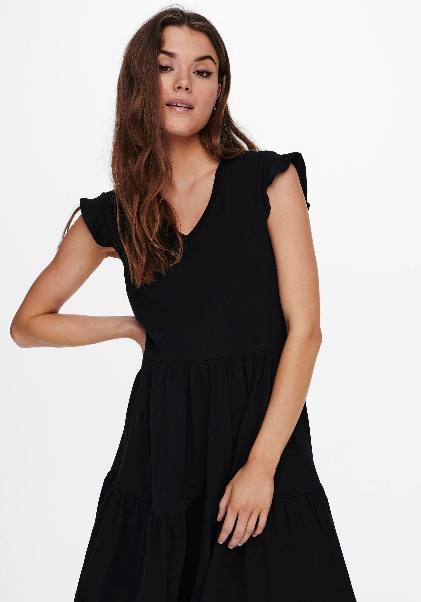 ONLY Jerseykleid "ONLMAY CAP SLEEVES FRILL DRESS" günstig online kaufen