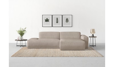 TRENDMANUFAKTUR Ecksofa Braga, aus 2 Teilen, moderner Cord-Stoff