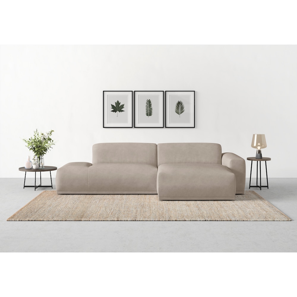 TRENDMANUFAKTUR Ecksofa Braga, aus 2 Teilen, moderner Cord-Stoff