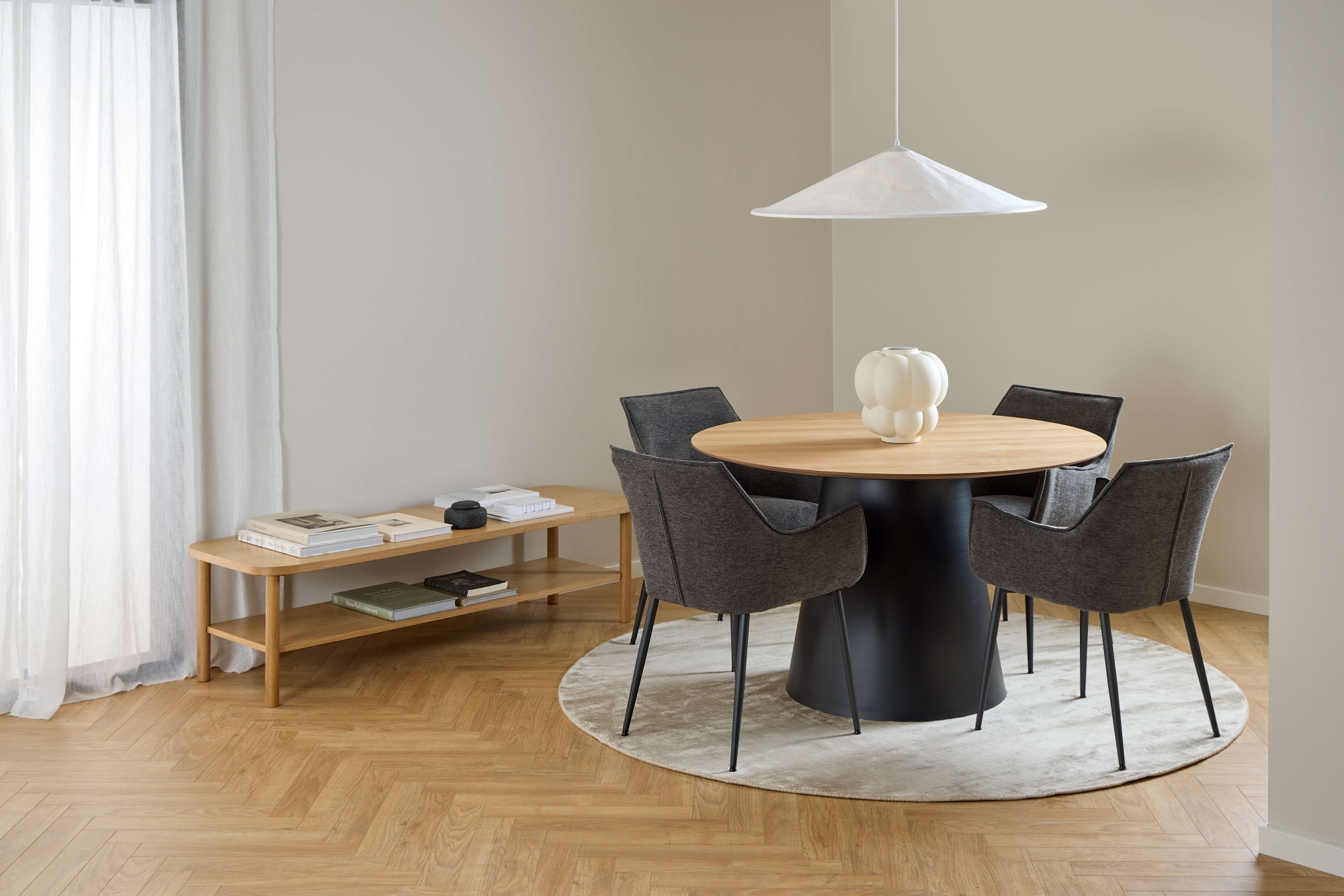ACTONA GROUP Esszimmerstuhl »Bonita«, (Set), Stuhl mit Armlehne, Stoff Apia dunkelgrau, 2 Stück im Lieferumfang