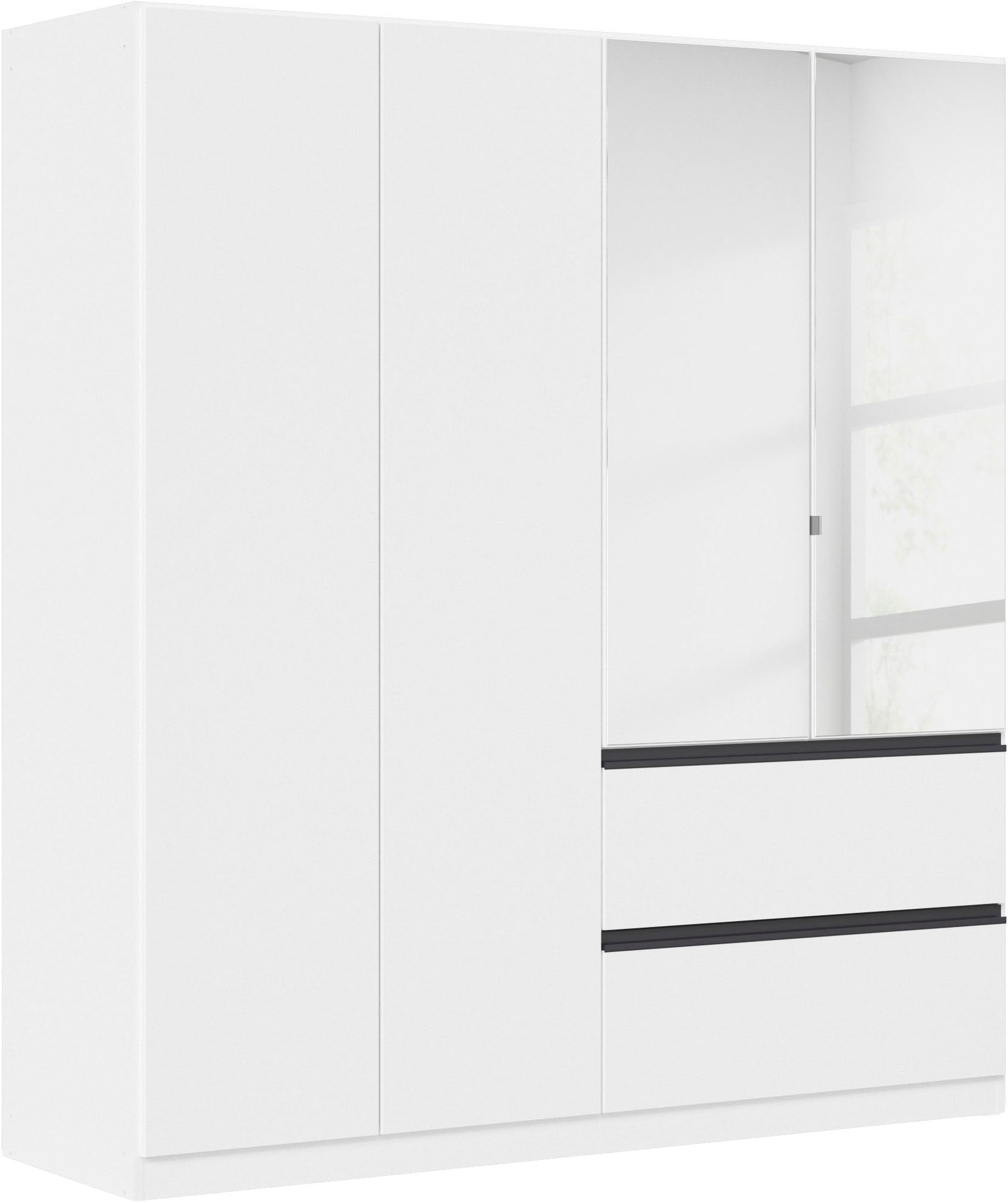 rauch Drehtürenschrank "Kleiderschrank Schrank Garderobe COSTA in den Breiten 91/136/181 cm" in 3 Ausstattungen BASIC/CLASSIC/PREMIUM, mit Spiegel, grifflose Front und Push-to-Open Funktion MADE IN GERMANY