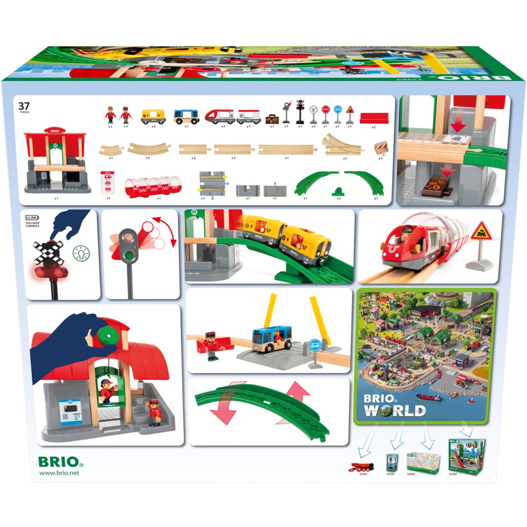 BRIO® Spielzeug-Eisenbahn »BRIO® WORLD, Großes City Bahnhof Set«, mit Soundeffekten; FSC® - schützt Wald - weltweit