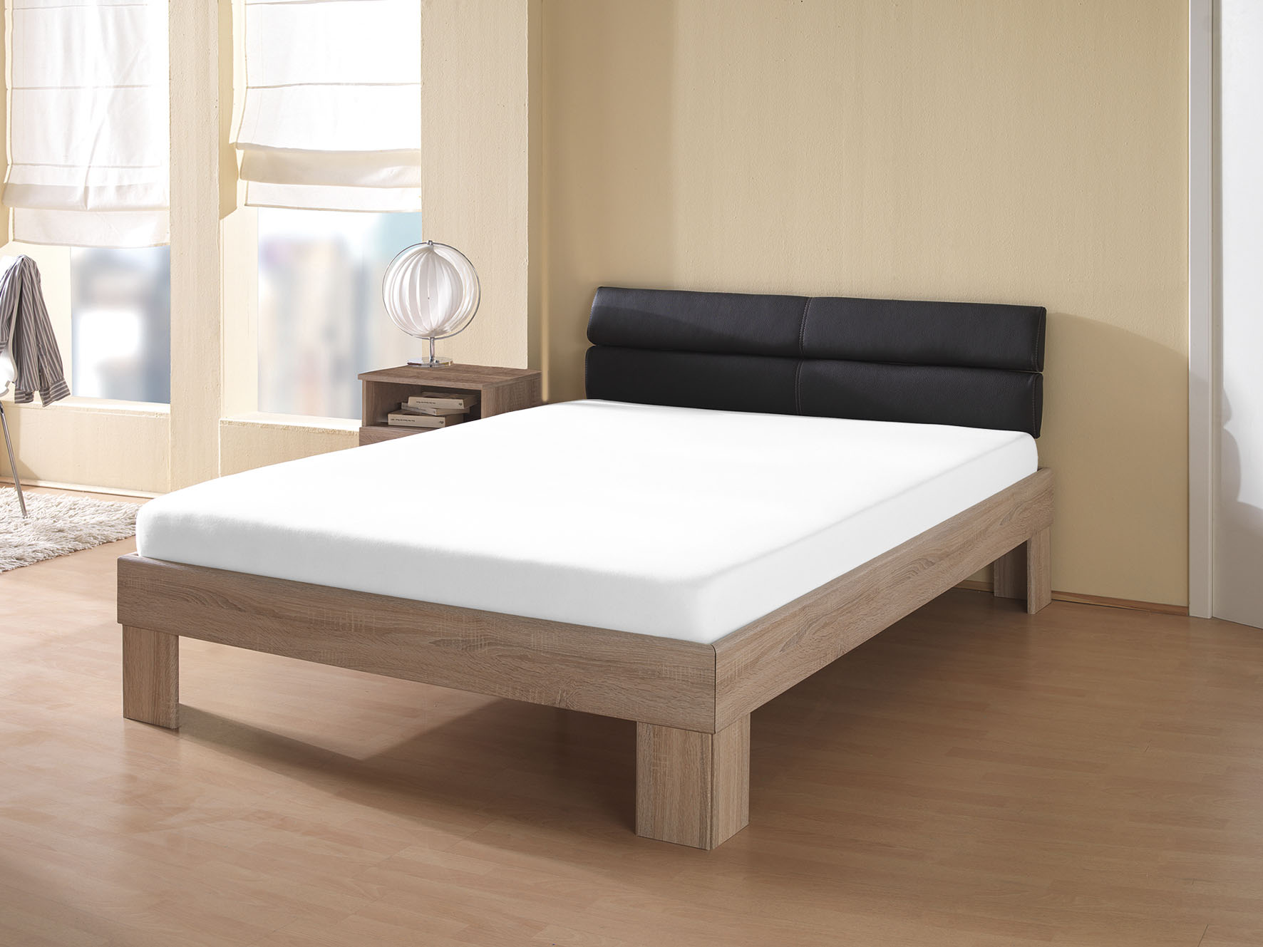 Spannbettlaken KUM, L:200cm, weiß, Interlock-Jersey, Obermaterial: 100% Polyester, Bettlaken, "Interlock-Jersey Spannbetttuch", Interlock-Jersey