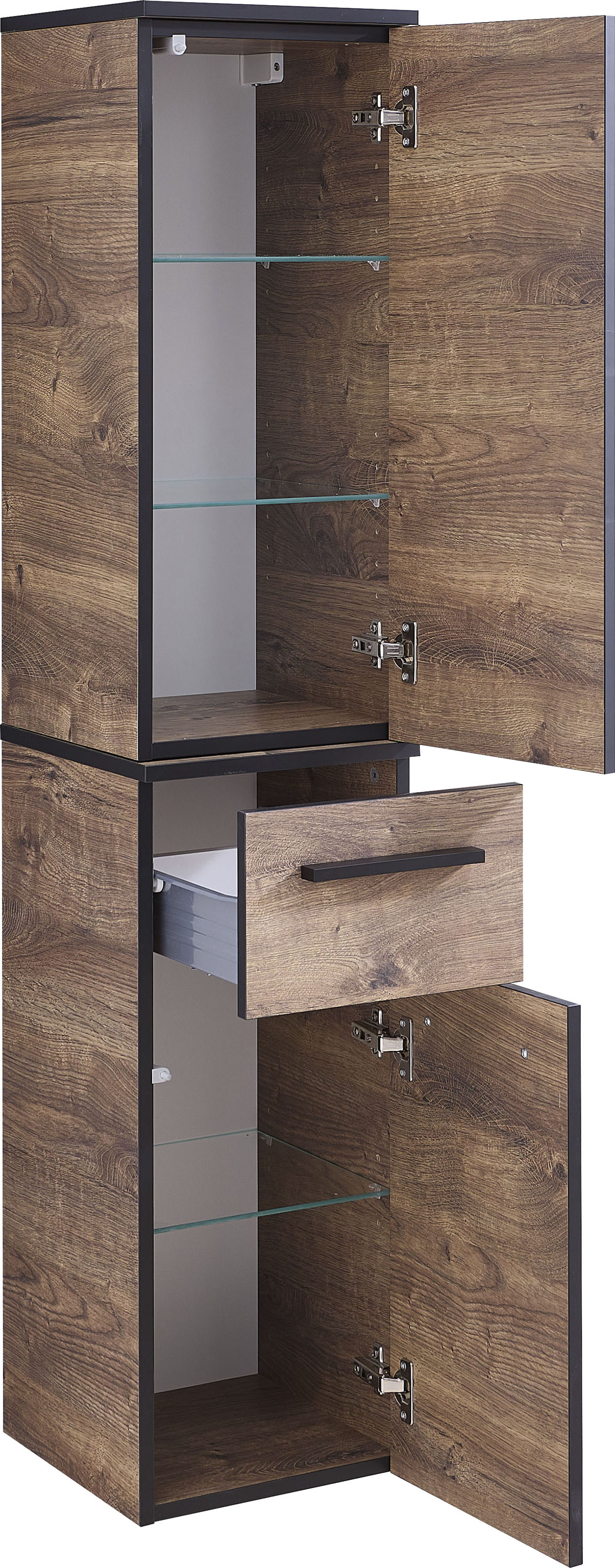 Thumbnail - Saphir Schrankmodule "Quickset 374 Badschrank, 30 cm breit, 2 Türen, 1 Schublade" Set, 2 Stk. tlg. 3 Einlegeböden, inkl....