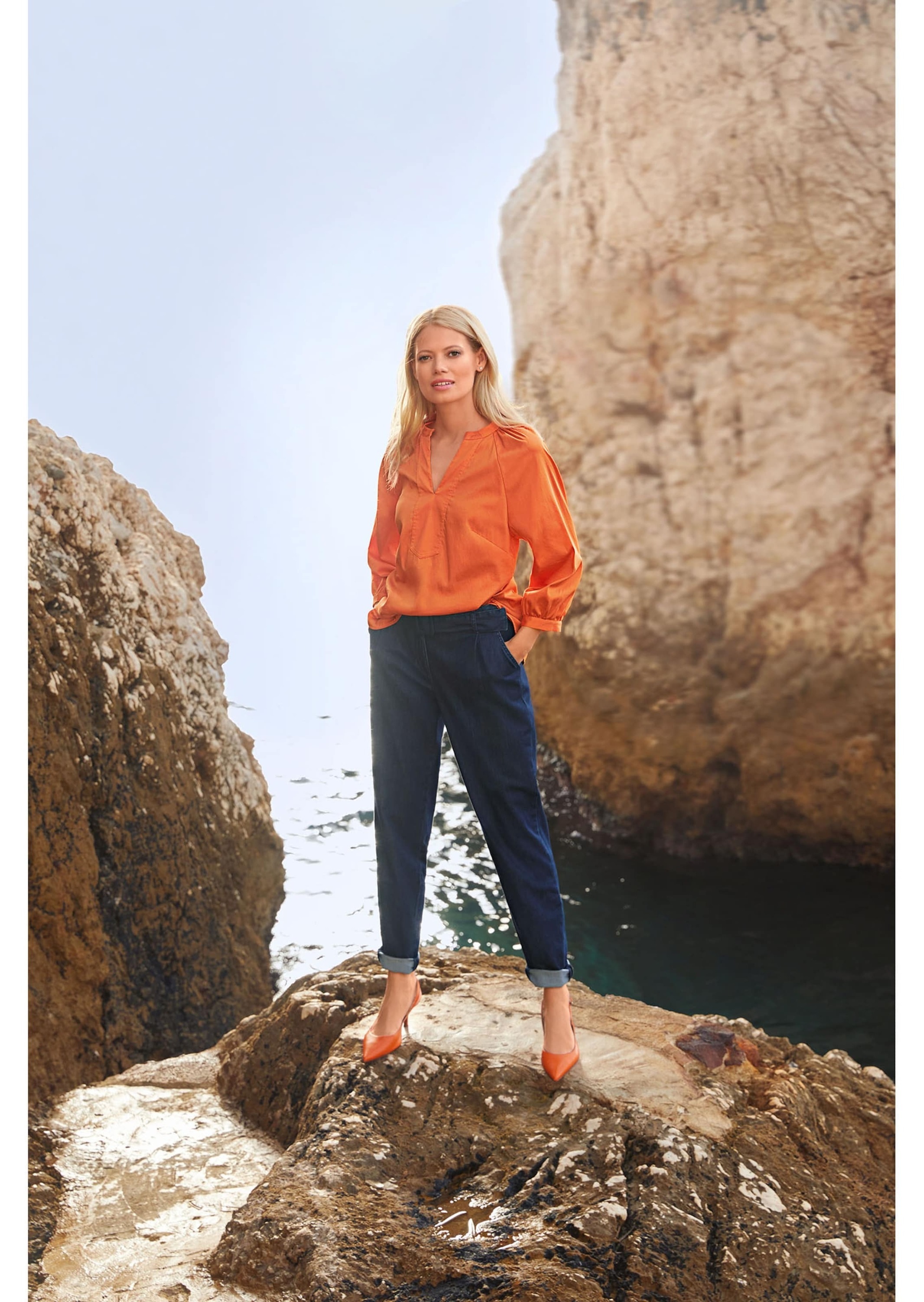 MADELEINE Regular-fit-Jeans »Hose Karotten-Jeans mit Bundfalten«