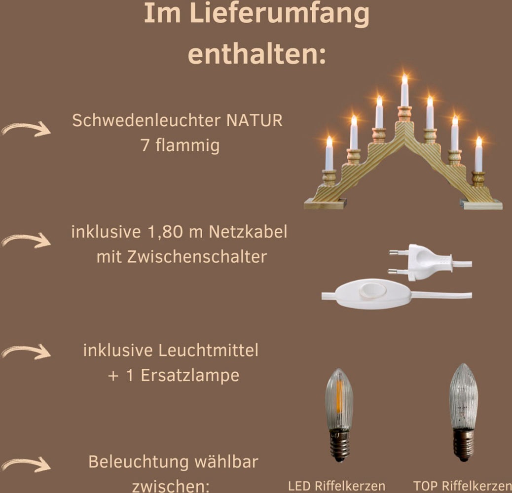 Weigla LED Lichterbogen »Schwede«, 7-flammig