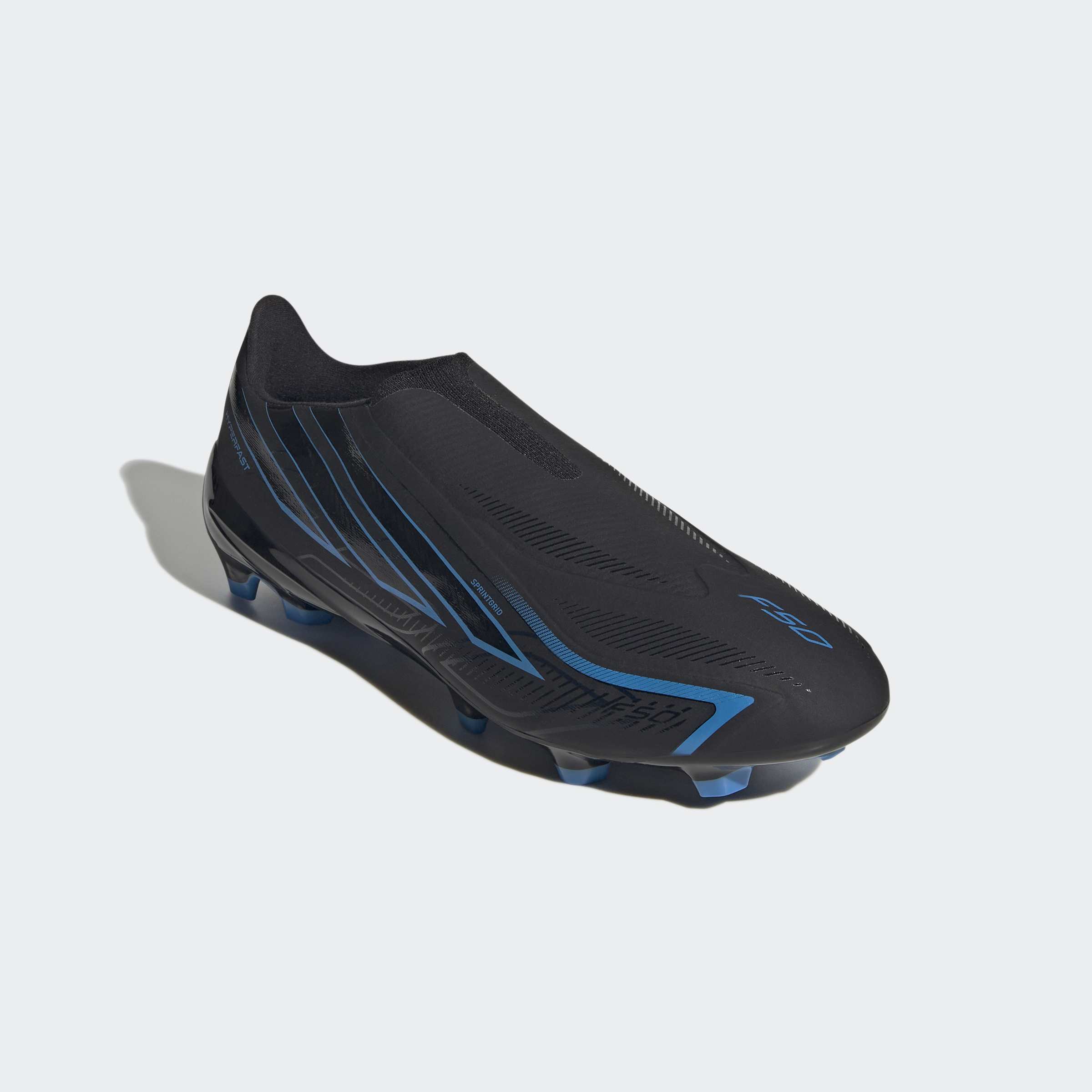 adidas Performance Fußballschuh "F50 HYPERFAST LEAGUE, FESTE BÖDEN, OHNE SCHNÜRSENKEL" Außensohle für Rasen und feste Böden