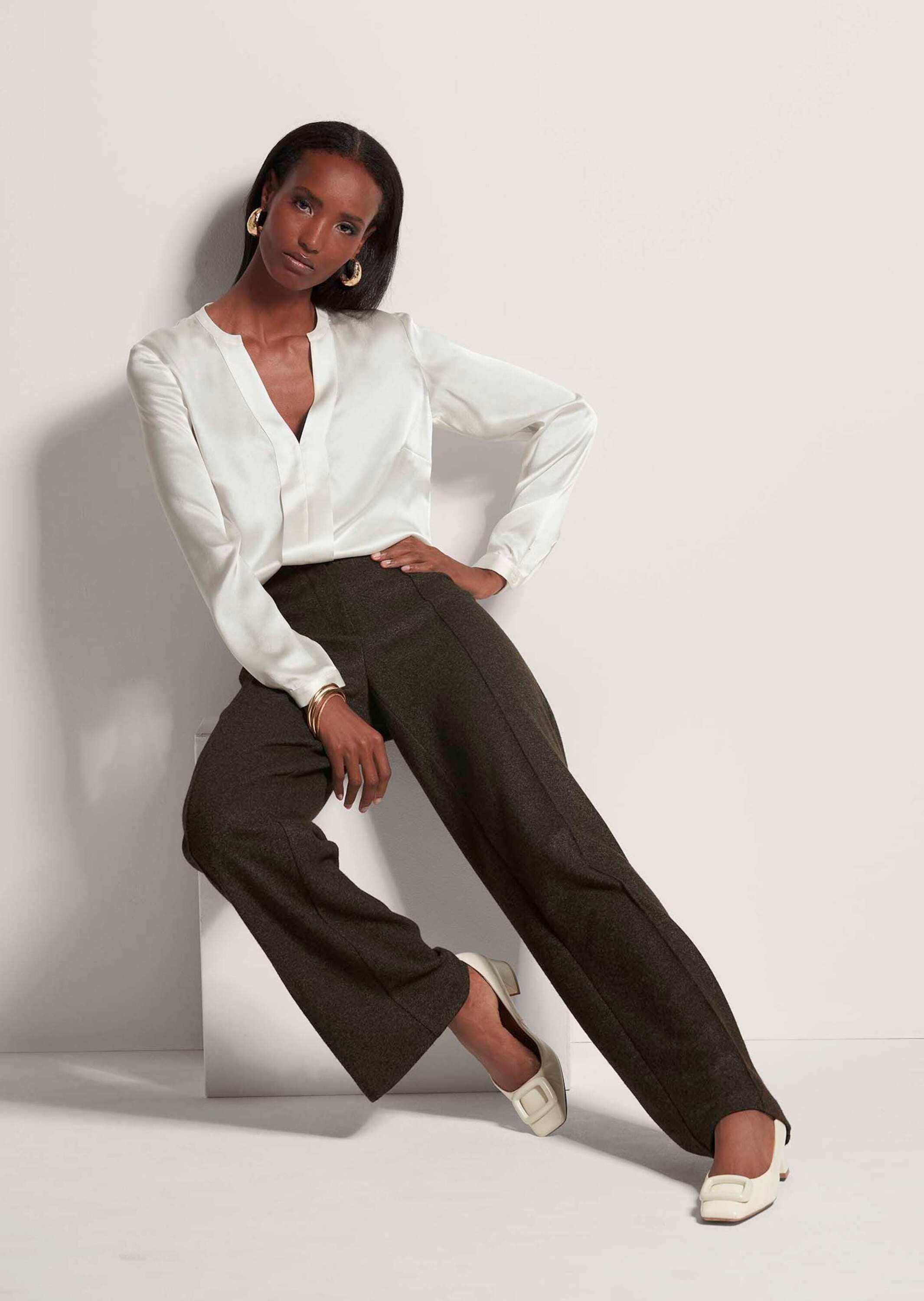 MADELEINE Langarmbluse »Bluse Satinbluse aus reiner Seide«