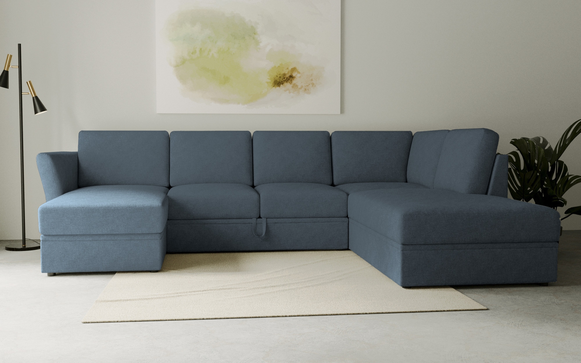 OTTO home Wohnlandschaft "Lavars Schlafsofa" mit Bettfunktion und Stauraum, in zwei verschiedenen Bezugsqualitäten