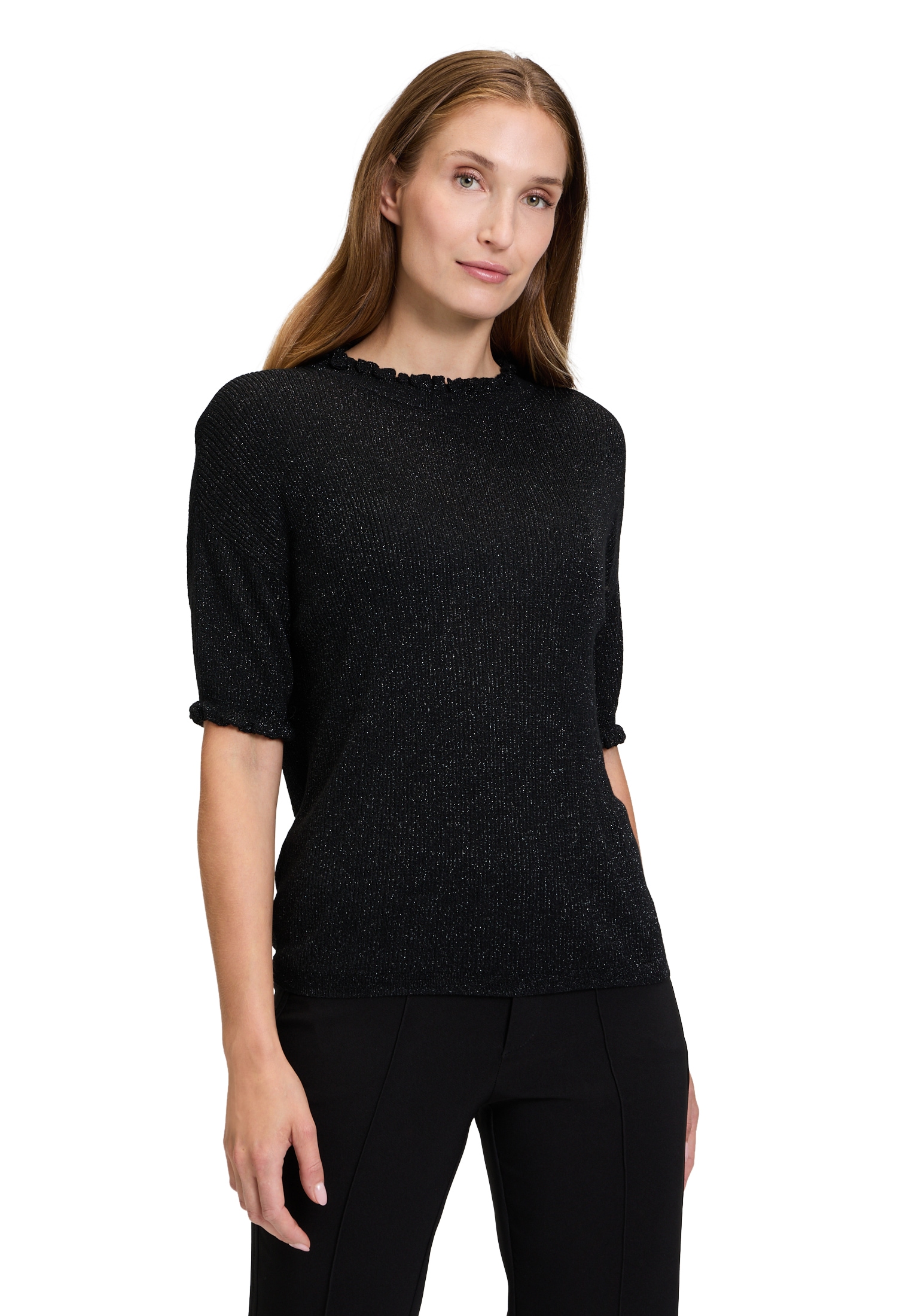 Cartoon Strickpullover "Cartoon Damen Strickpullover mit Rüschen", (1 tlg.) günstig online kaufen
