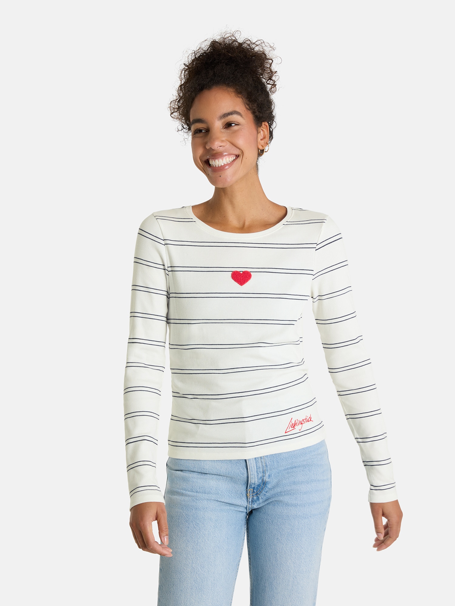 Lieblingsstück Langarmshirt »SinaL« mit Herzmotiv und Streifen