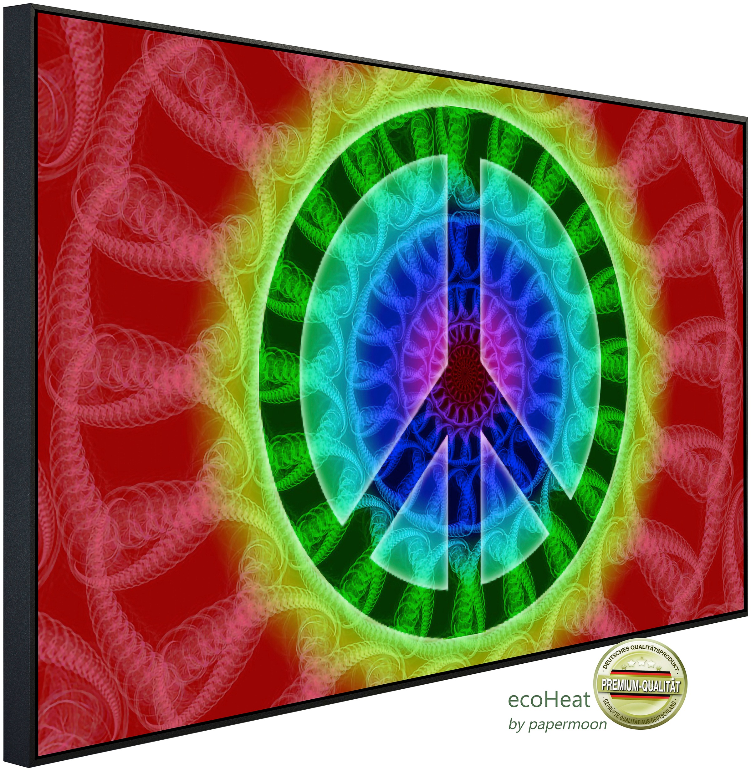 Papermoon Infrarotheizung »Psychedelisches Friedenszeichen«, sehr angenehme Strahlungswärme