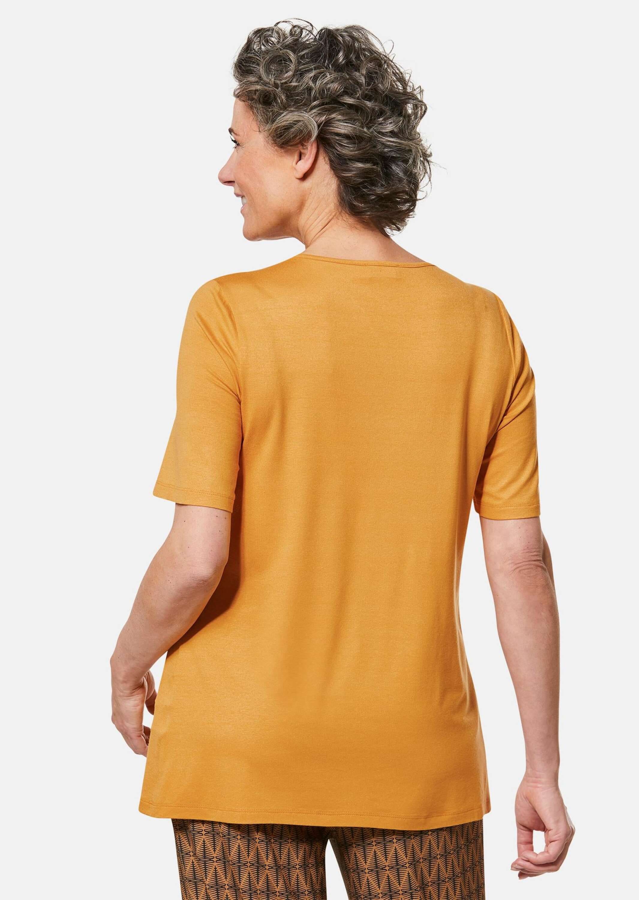 GOLDNER Langarm-Poloshirt »Shirt Zeitloses Shirt mit modernem Raffdetail«
