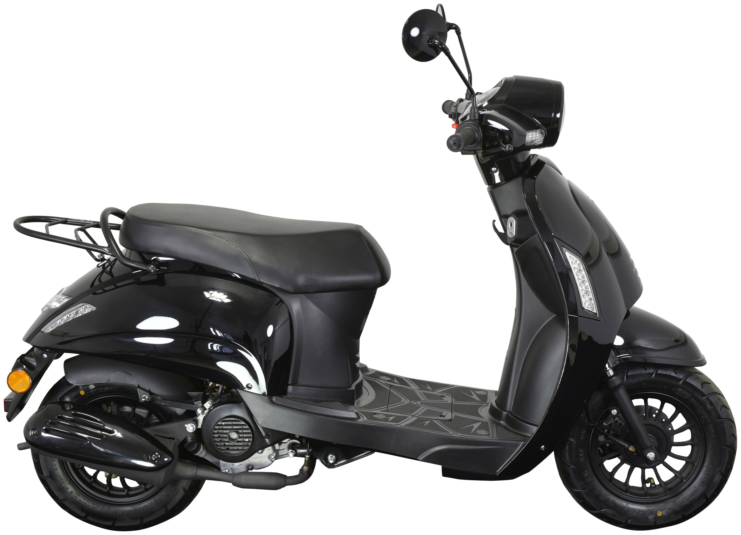 GT UNION Motorroller "Massimo 25", ohne Topcase, 25 km/h, schwarz, Motorroller, Luftgekühlter Motor