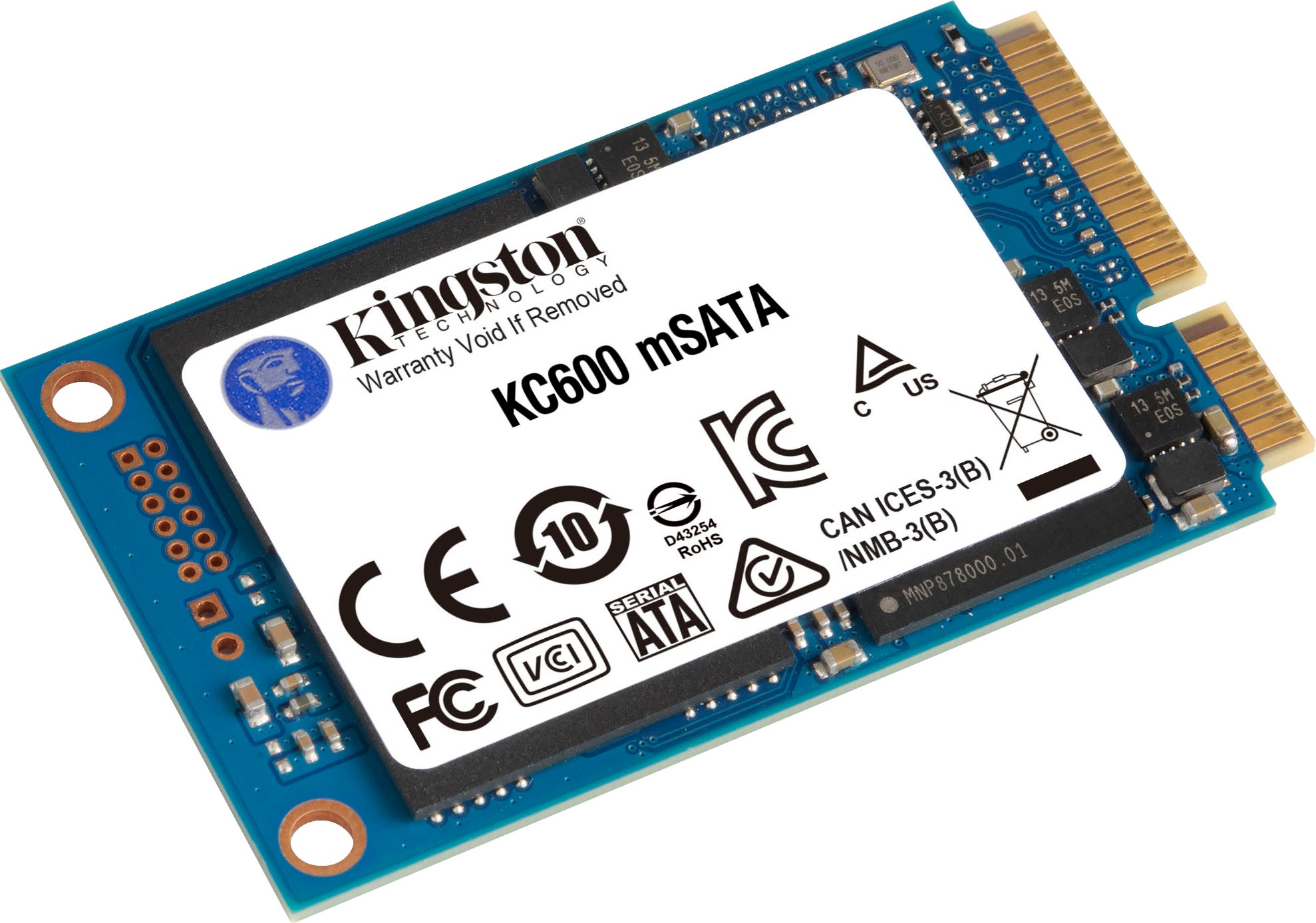 Kingston interne SSD »KC600 mSATA 512GB«, Anschluss SATA III