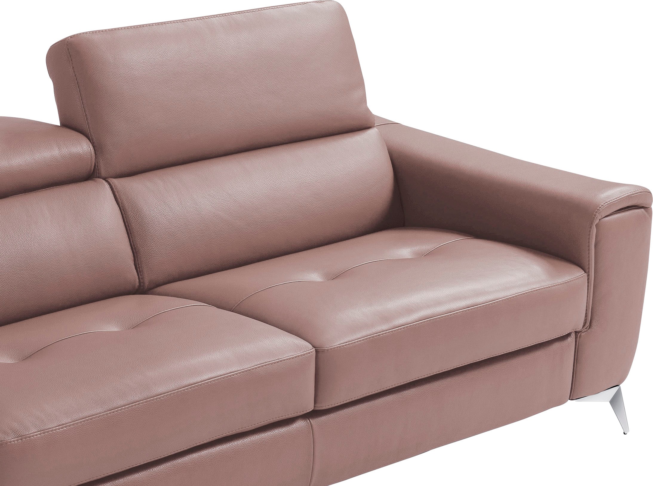 Egoitaliano Schlafsofa »Francine Designsofa, Loungesofa mit Dauerschlaffunktion, Breite 233 cm«, mit Bettfunktion, Leder BULL, safari, Fußfarbe chrom