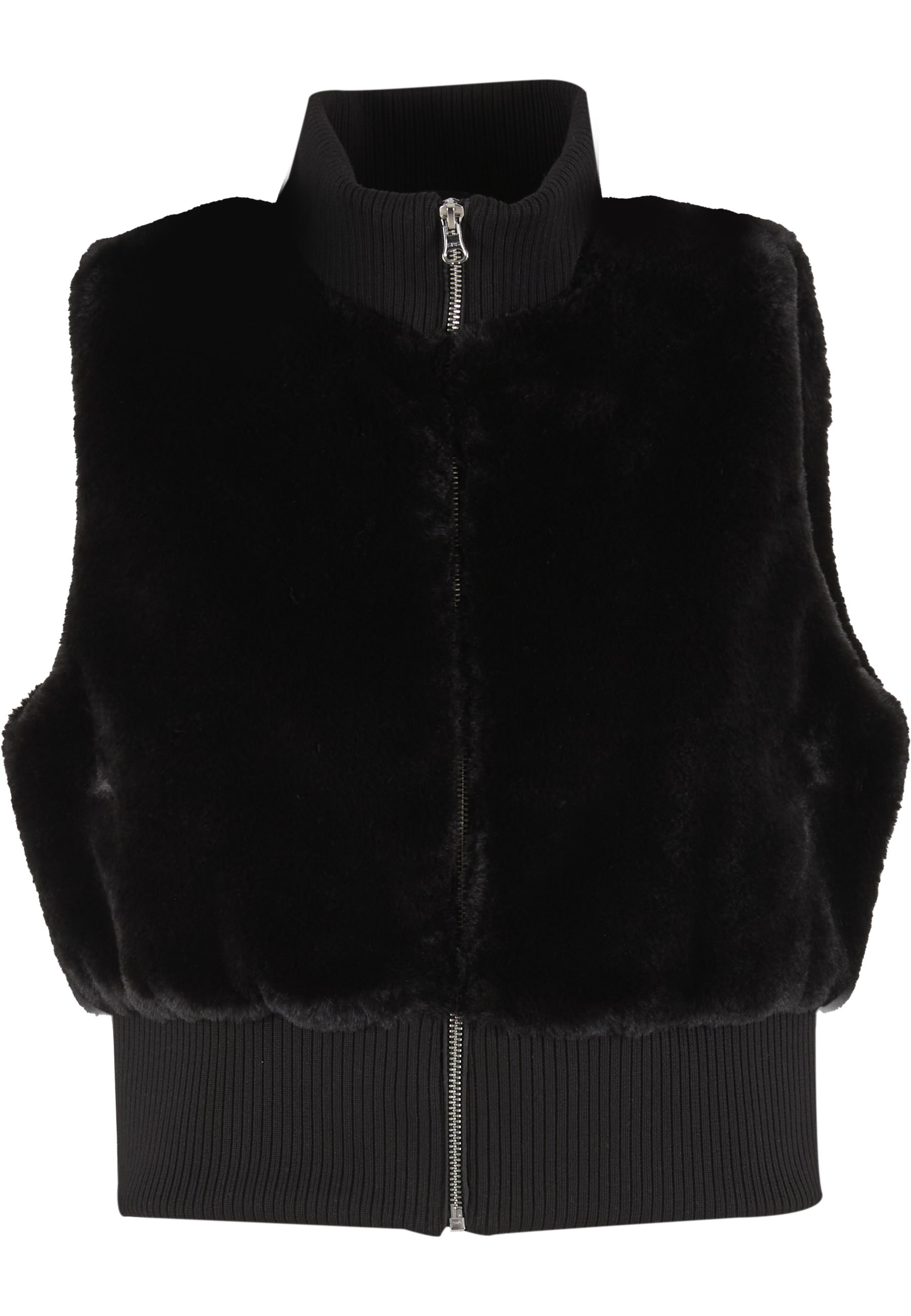 URBAN CLASSICS Steppweste »Urban Classics Ladies Cropped Faux Fur Vest«