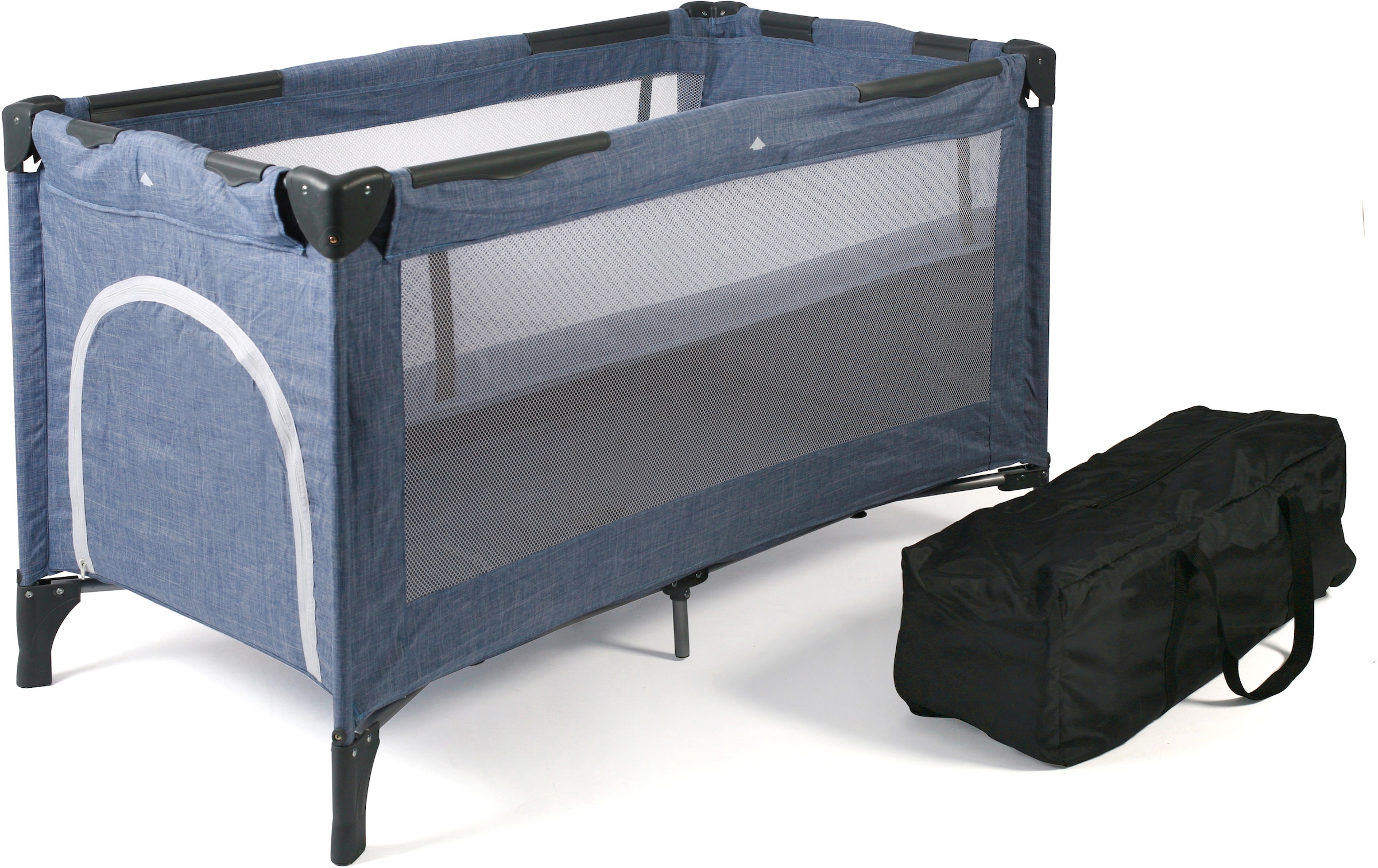 CHIC4BABY Baby-Reisebett »Luxus Džinsai Blue« ir...