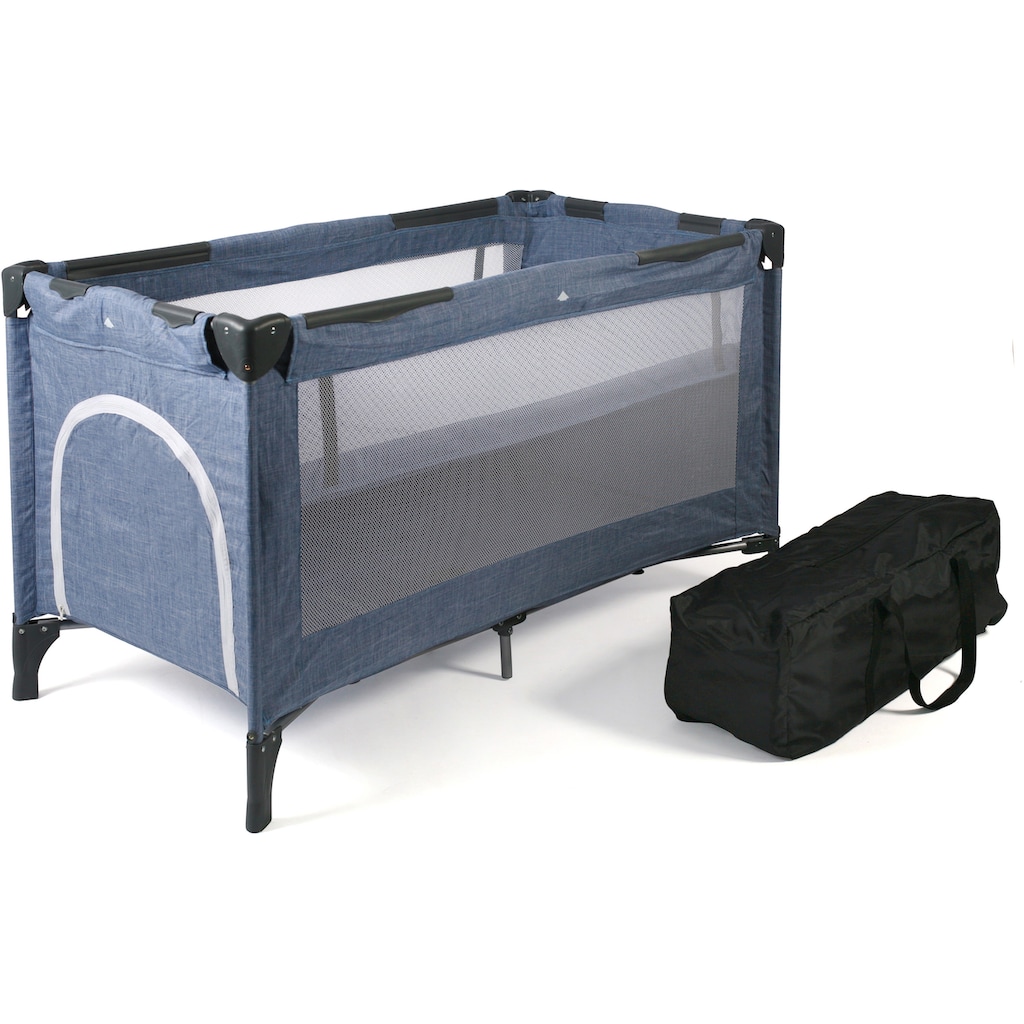 CHIC4BABY Baby-Reisebett »Luxus, Jeans Blue«, inkl. Transporttasche