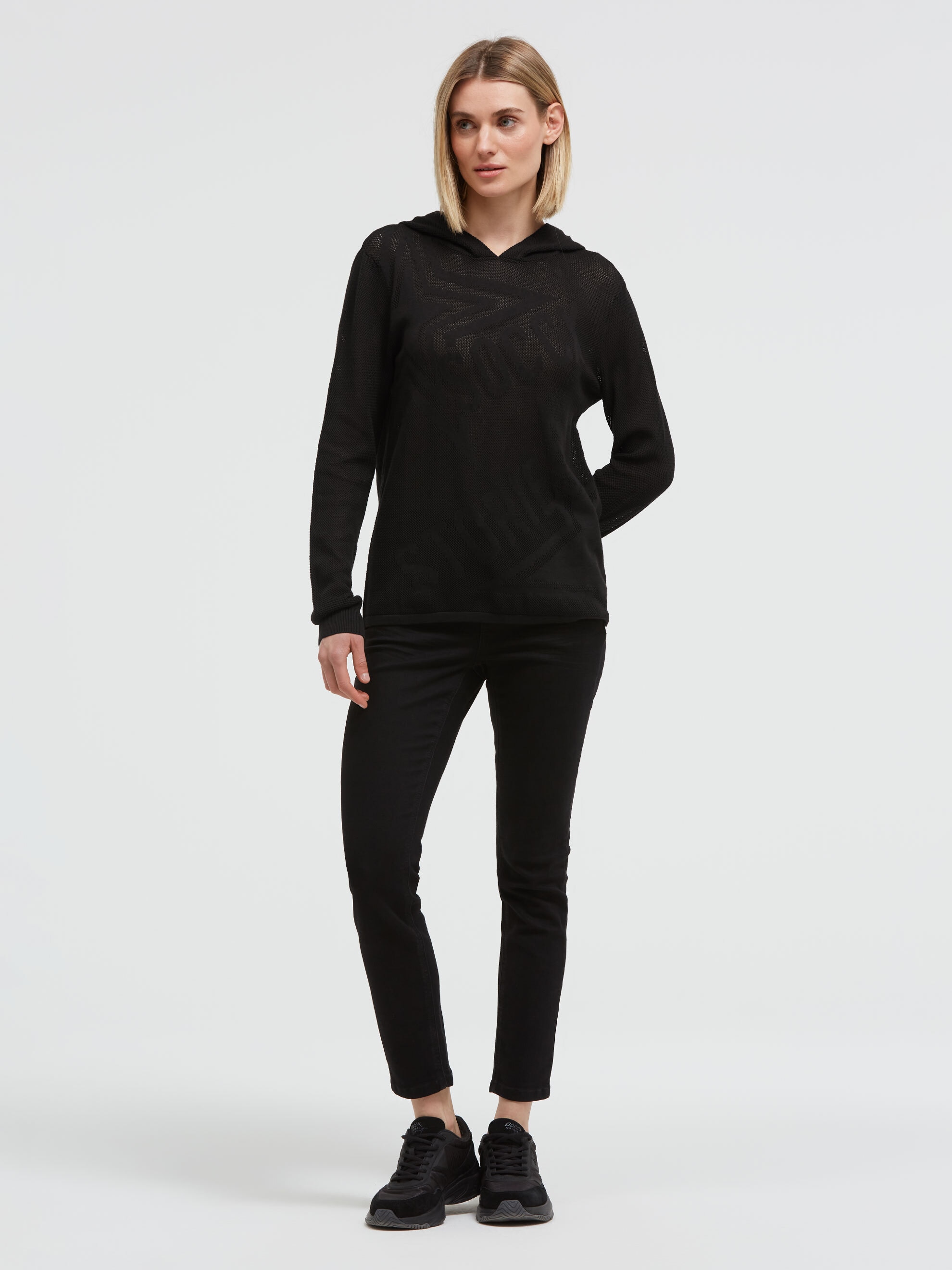 SOCCX Kapuzenpullover mit Intarsien-Strick