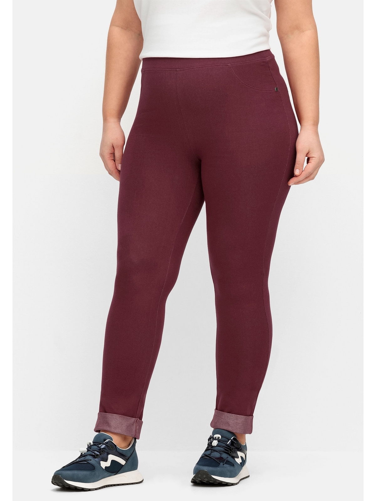 Sheego Leggings »Große Größen«, mit fixiertem Aufschlag am Saum kaufen |  BAUR