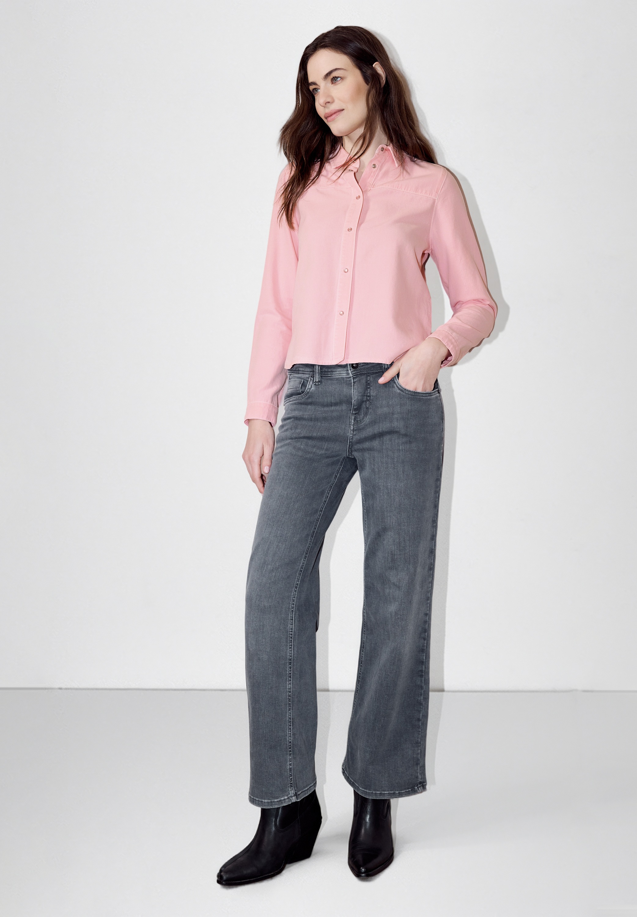 STREET ONE STUDIO Kurzjacke ohne Kapuze mit Knopfleiste