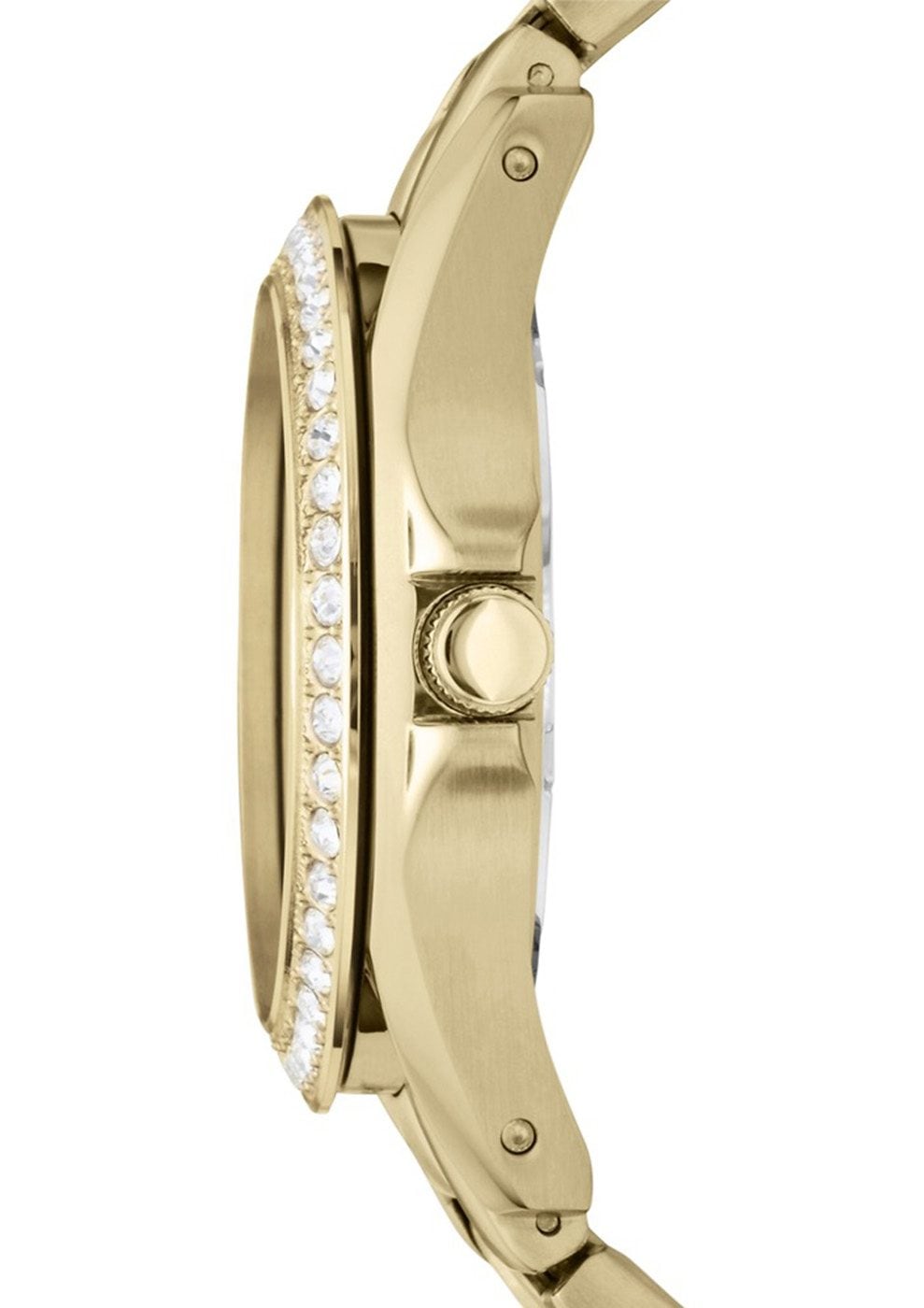 Fossil Multifunktionsuhr »RILEY«, Quarzuhr, Armbanduhr, Damenuhr, Datum, Edelstahlarmband, Glassteine