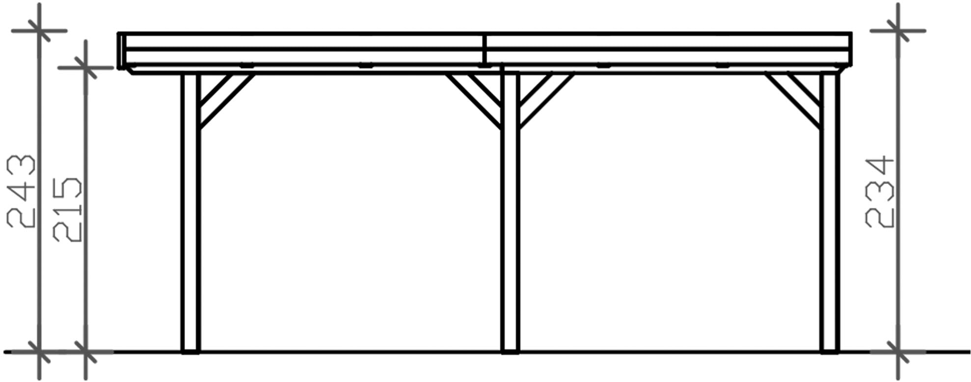 Skanholz Einzelcarport »Grunewald«, 289 cm, Anthrazit
