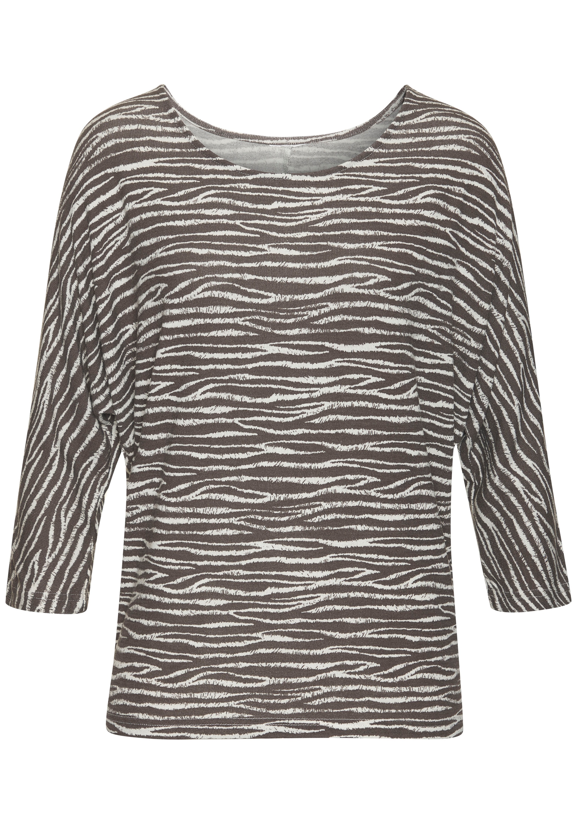 LASCANA 3/4-Arm-Shirt "mit modischem Zebra-Muster", aus weichem Viskose-Str günstig online kaufen