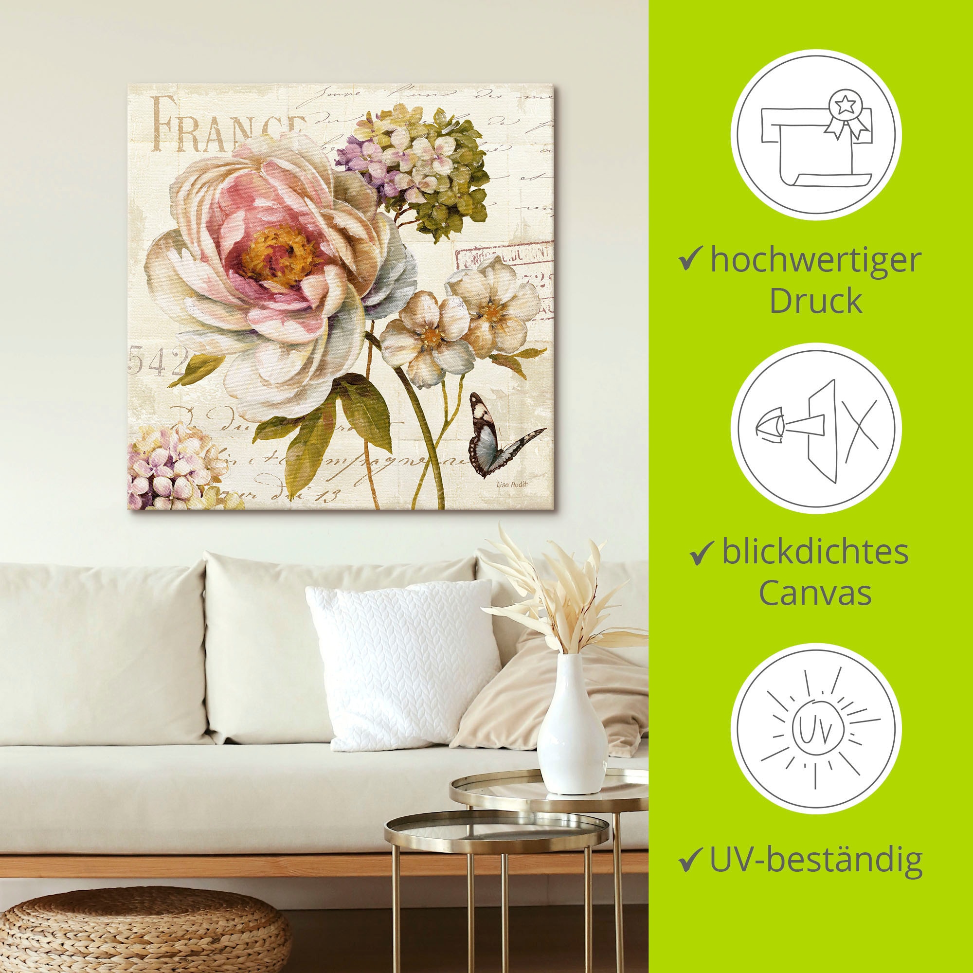 Artland Wandbild »Blumen III«, Blumen, (1 St.), als Leinwandbild, Poster in verschied. Größen