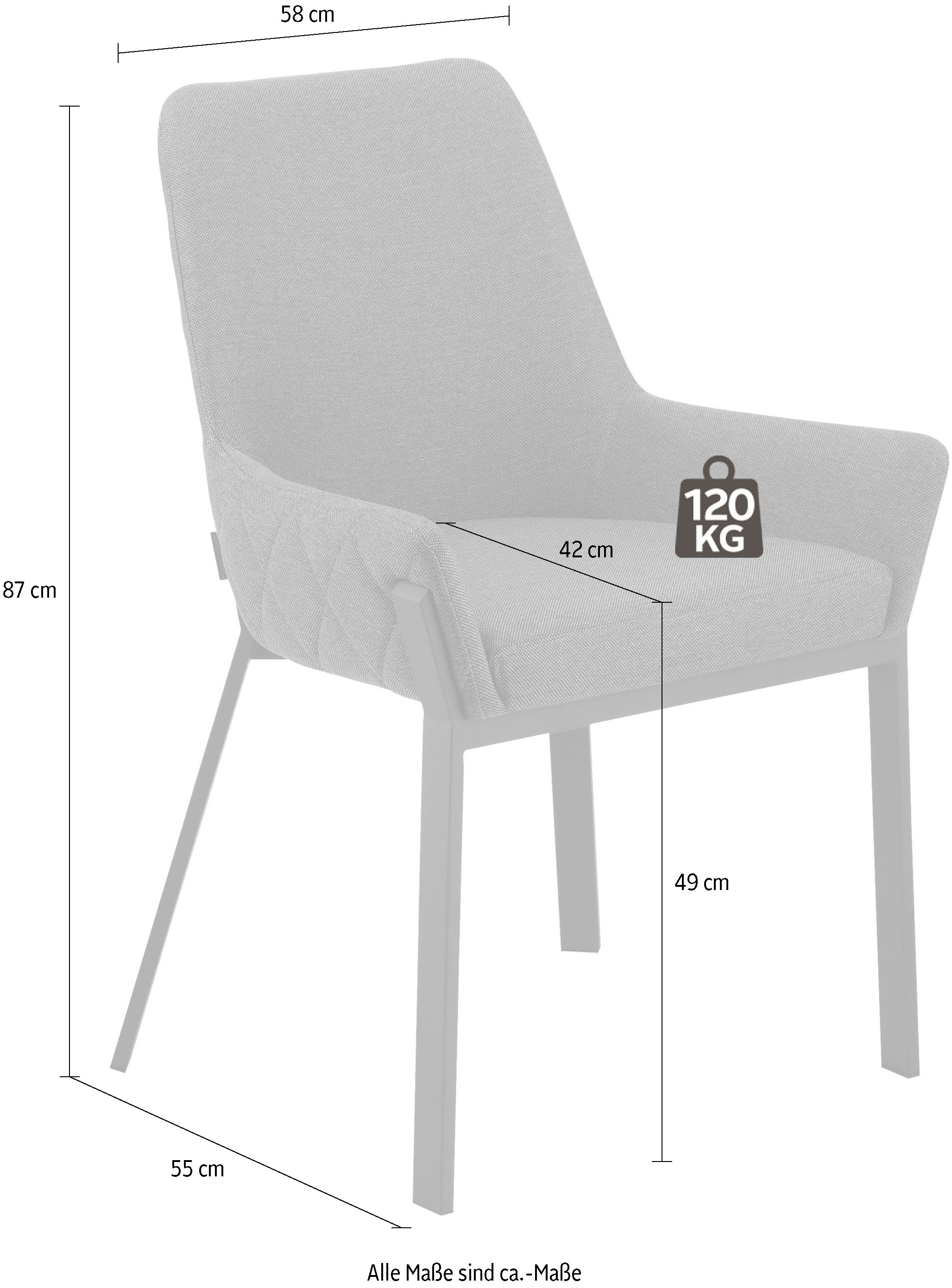 Places of Style Stuhl »Lome«, | 2 St., (Set), Webstoff BAUR