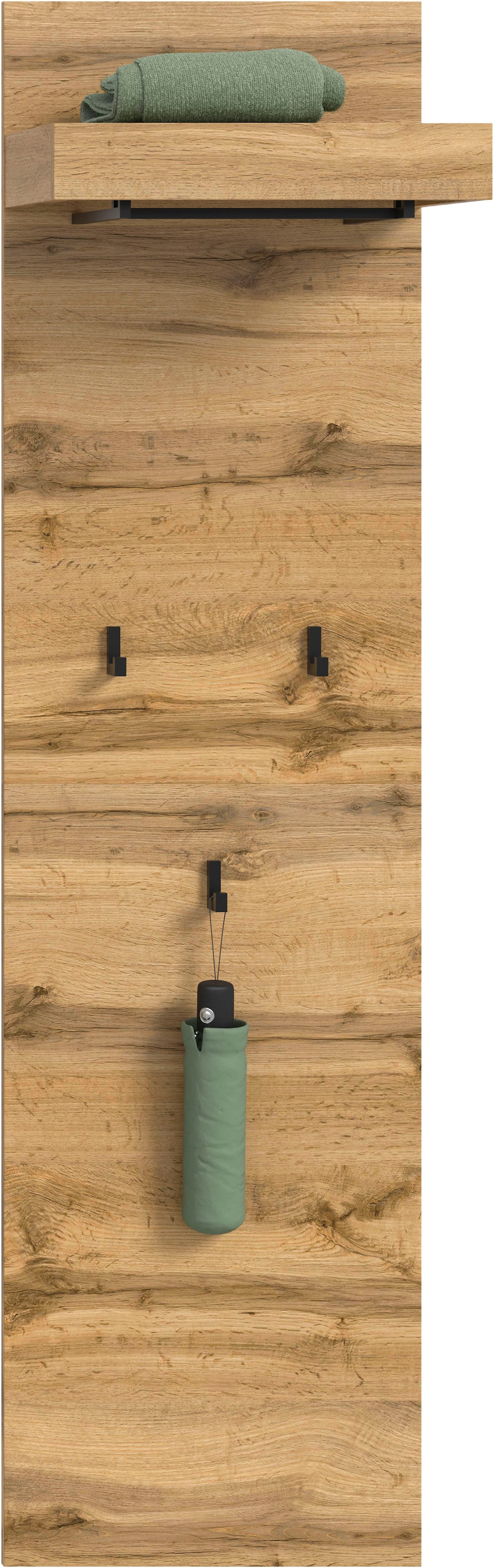 OTTO home Garderobenpaneel »MAMBO, TOPSELLER!, Höhe 150cm, 3 Haken, Ablageboden, Garderobenstange« individuell mit weiteren Artikeln der Serie MAMBO kombinierbar, 1 Stk. tlg. Paneel, Garderobe, Flur, Diele, Hakenleiste