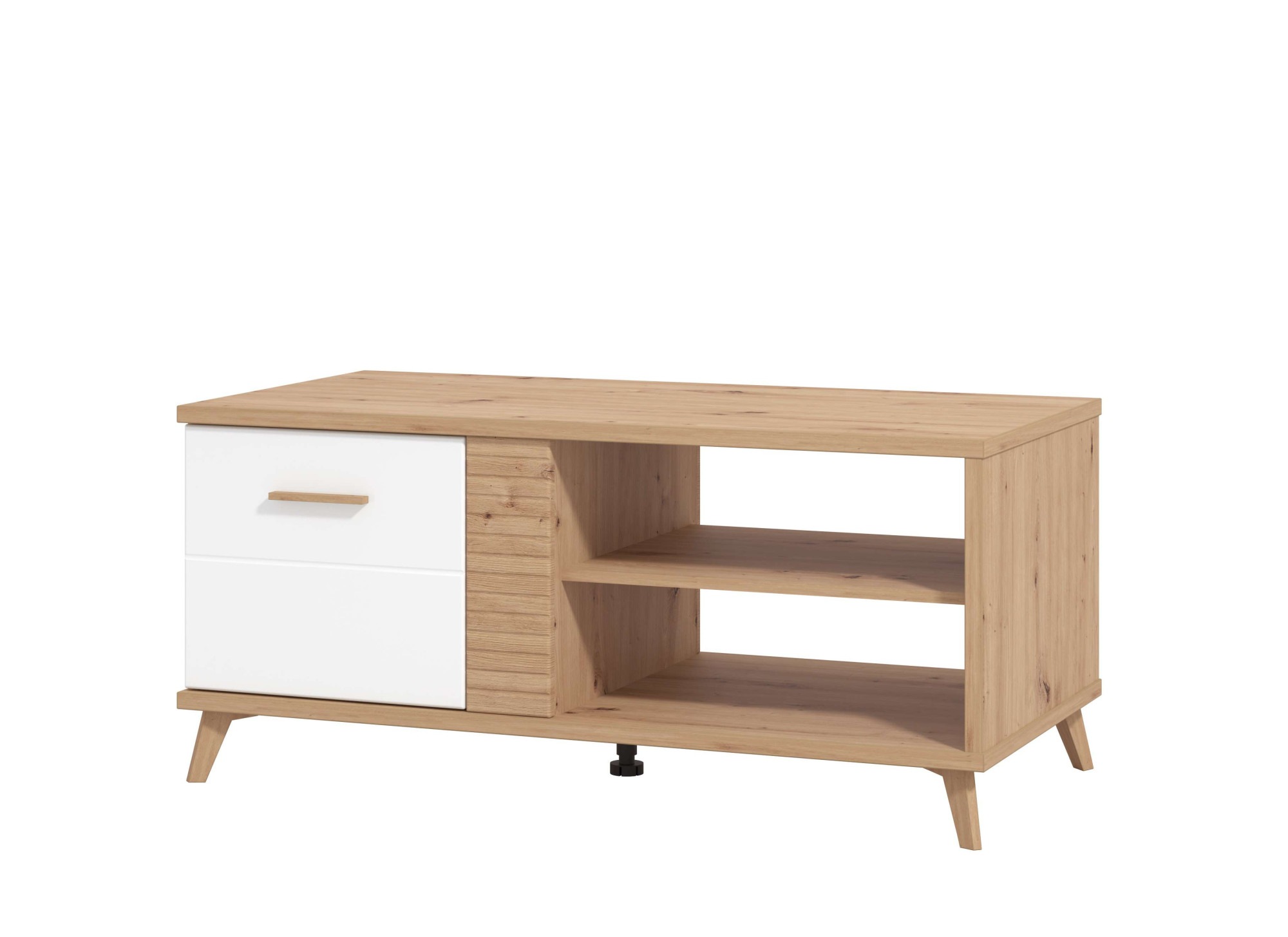 INOSIGN Couchtisch »Bretagna 120 cm, rechteckig, in zeitloser Design«, mit viel Stauraum, Artisan Eiche Dekor mit Segmenten in Weiß