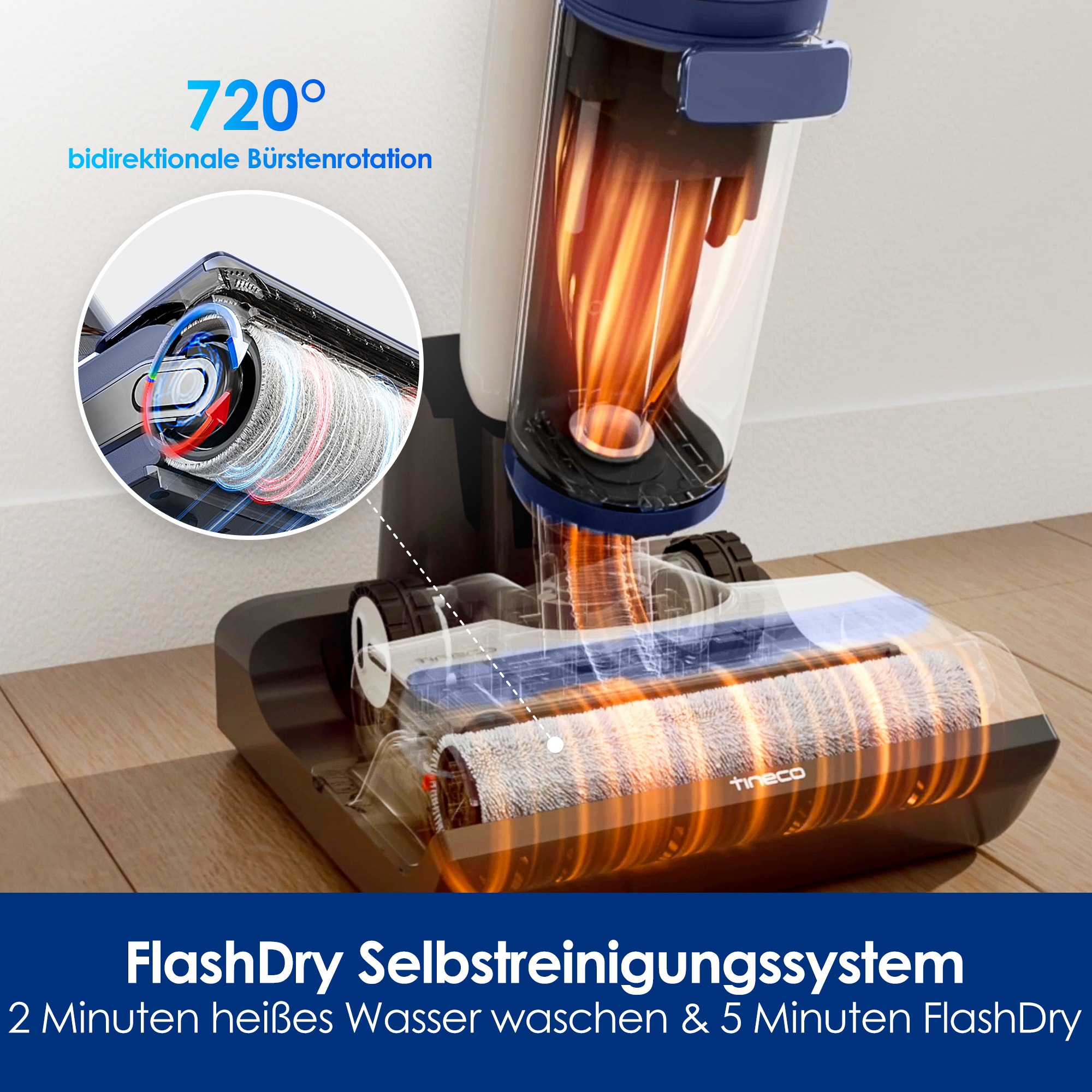 Tineco Nass-Trocken-Sauger "Floor One S7 Flashdry PET, 70 Grad Heißluft-Tro günstig online kaufen