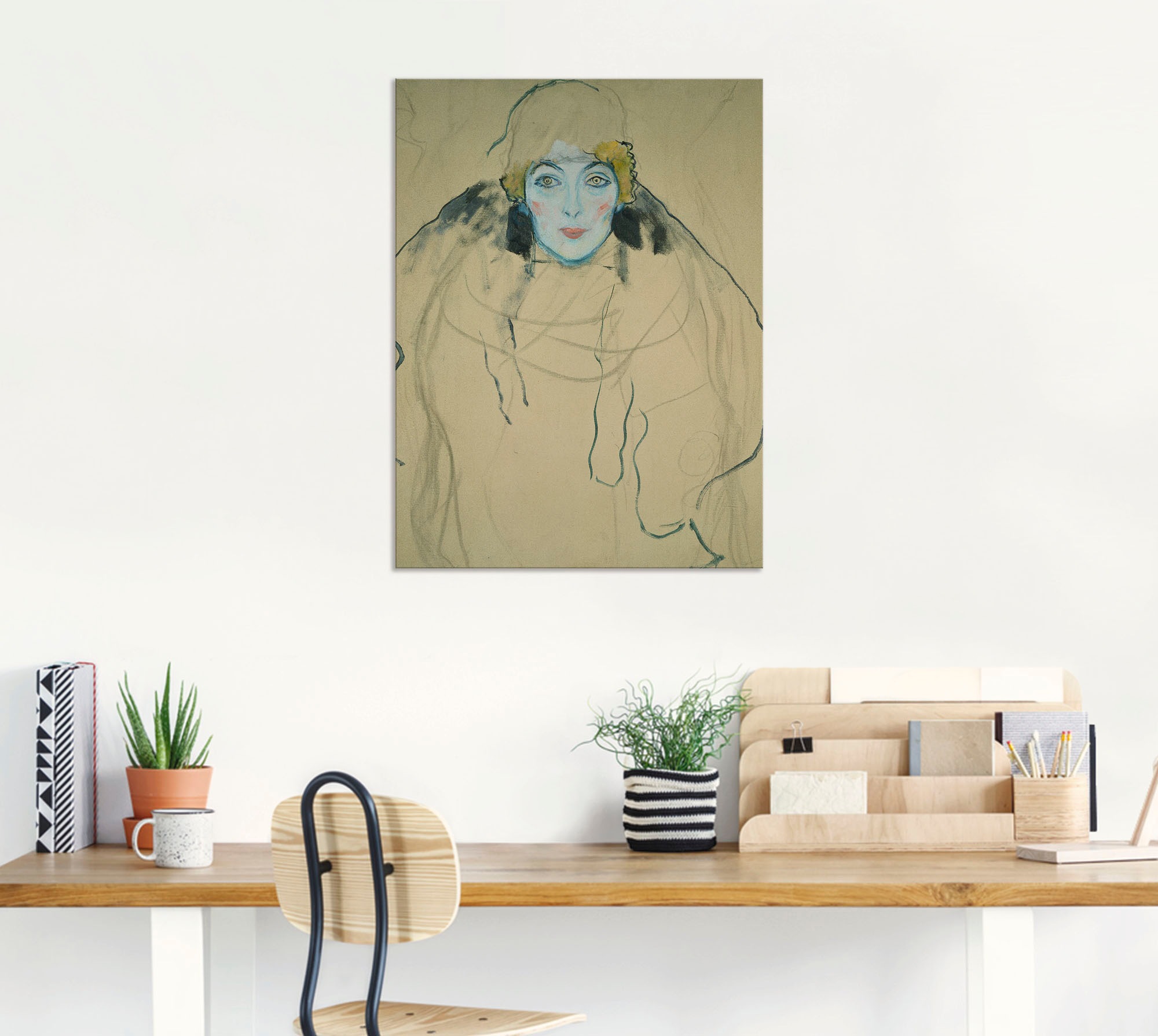 Artland Leinwandbild »Frauenkopf. 1918«, Frau, (1 St.), auf Keilrahmen gespannt