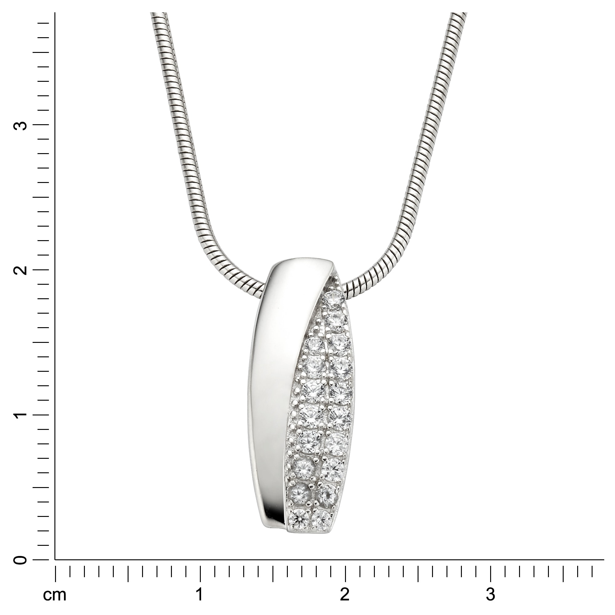 Zeeme Collierkettchen »Silber 925 rhodiniert mit Zirkonia weiß«