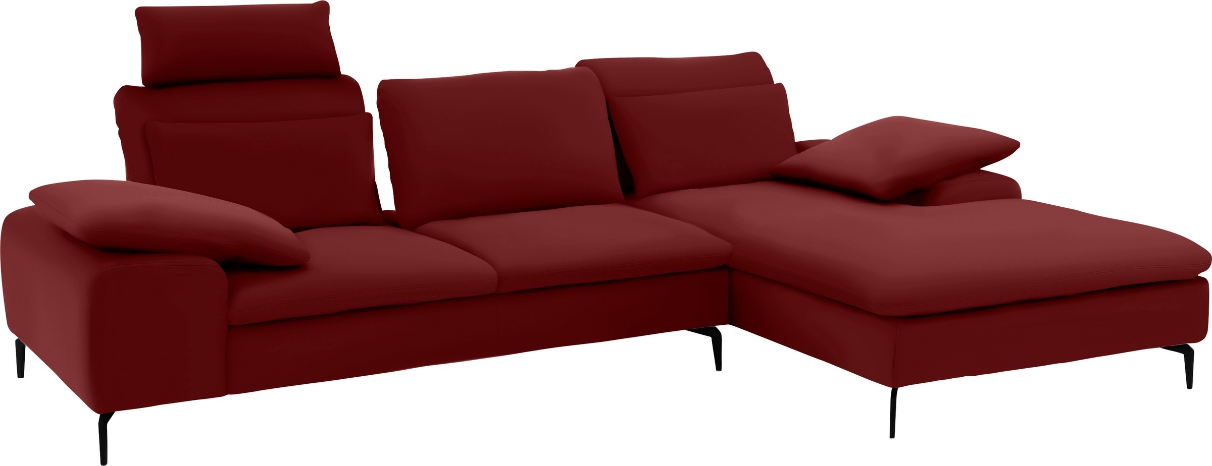 W.SCHILLIG Ecksofa »valentinoo, Designsofa, bequem, elegant und zeitlos, L-Form«, (Set), inklusive Hocker, mit Sitztiefenverstellung, Breite 299 cm