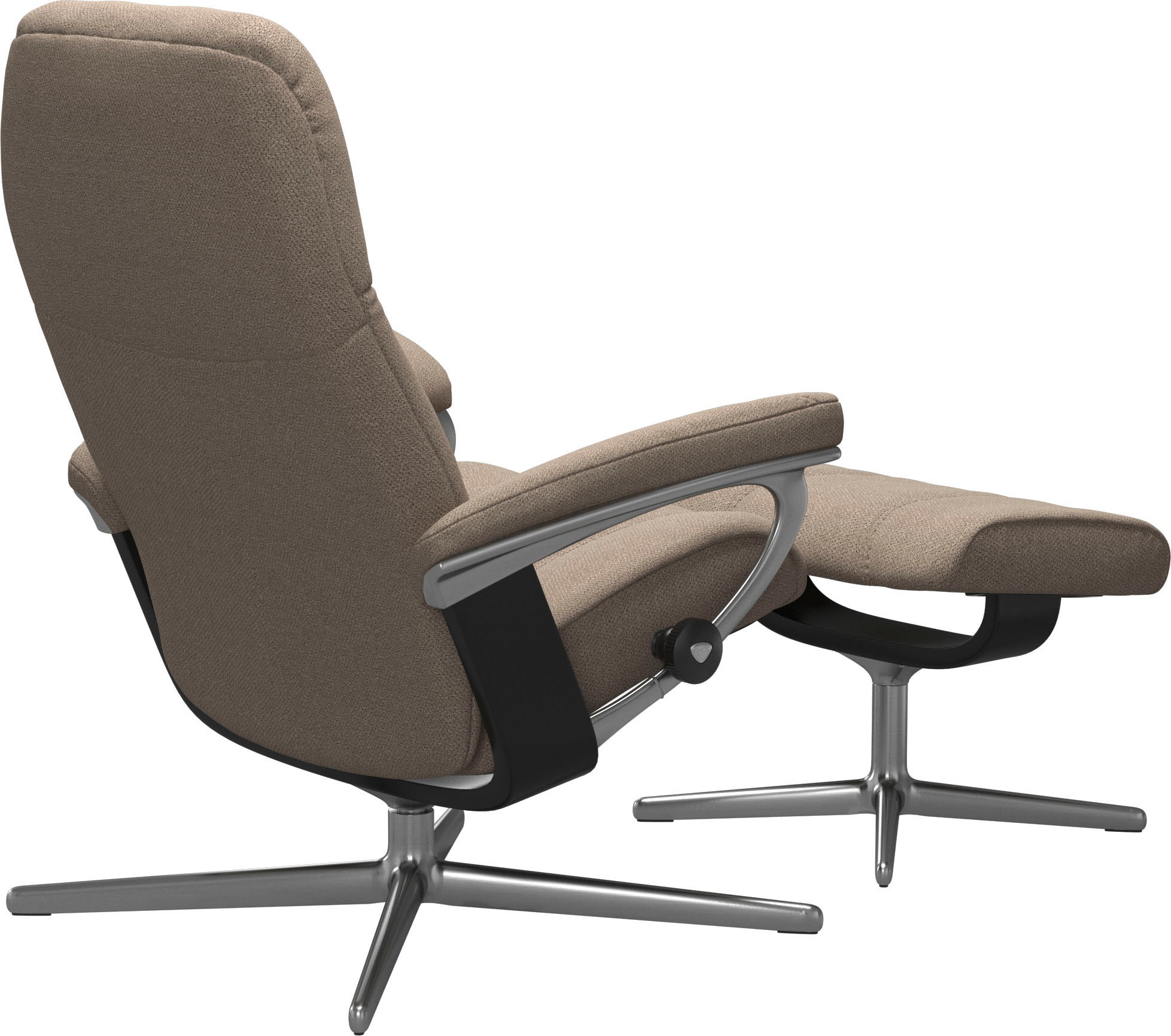Stressless® Relaxsessel »Consul«, (Set, Relaxsessel mit Hocker), mit Hocker, mit Cross Base, Größe S, M & L, Holzakzent Schwarz