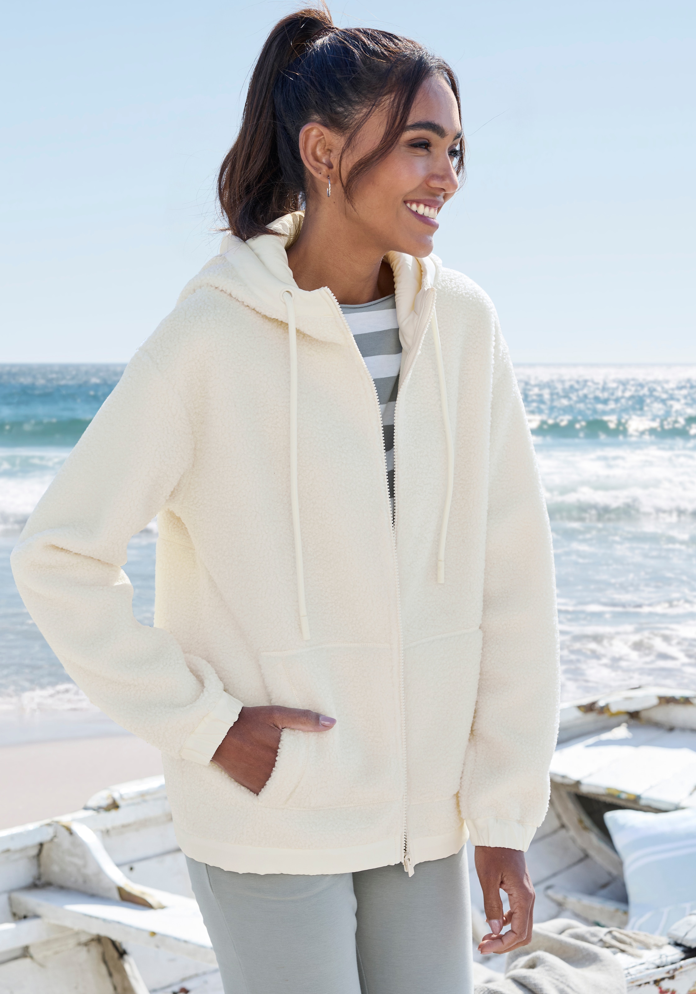 Elbsand Fleecejacke, mit Kapuze, mit Kapuze günstig online kaufen