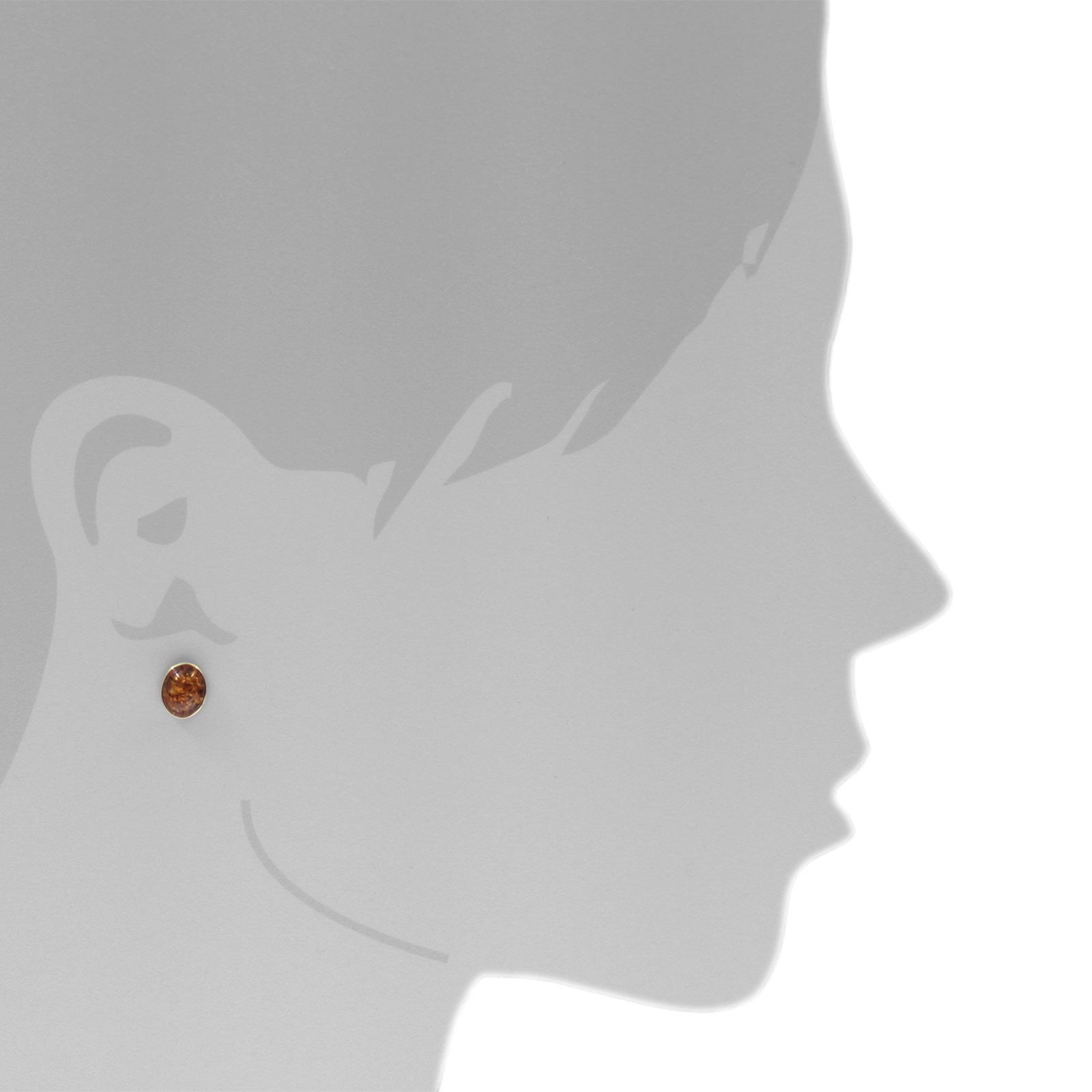 OSTSEE-SCHMUCK Paar Ohrstecker »- Classic 10 x 8 mm - Gold 333/000 - Bernstein«