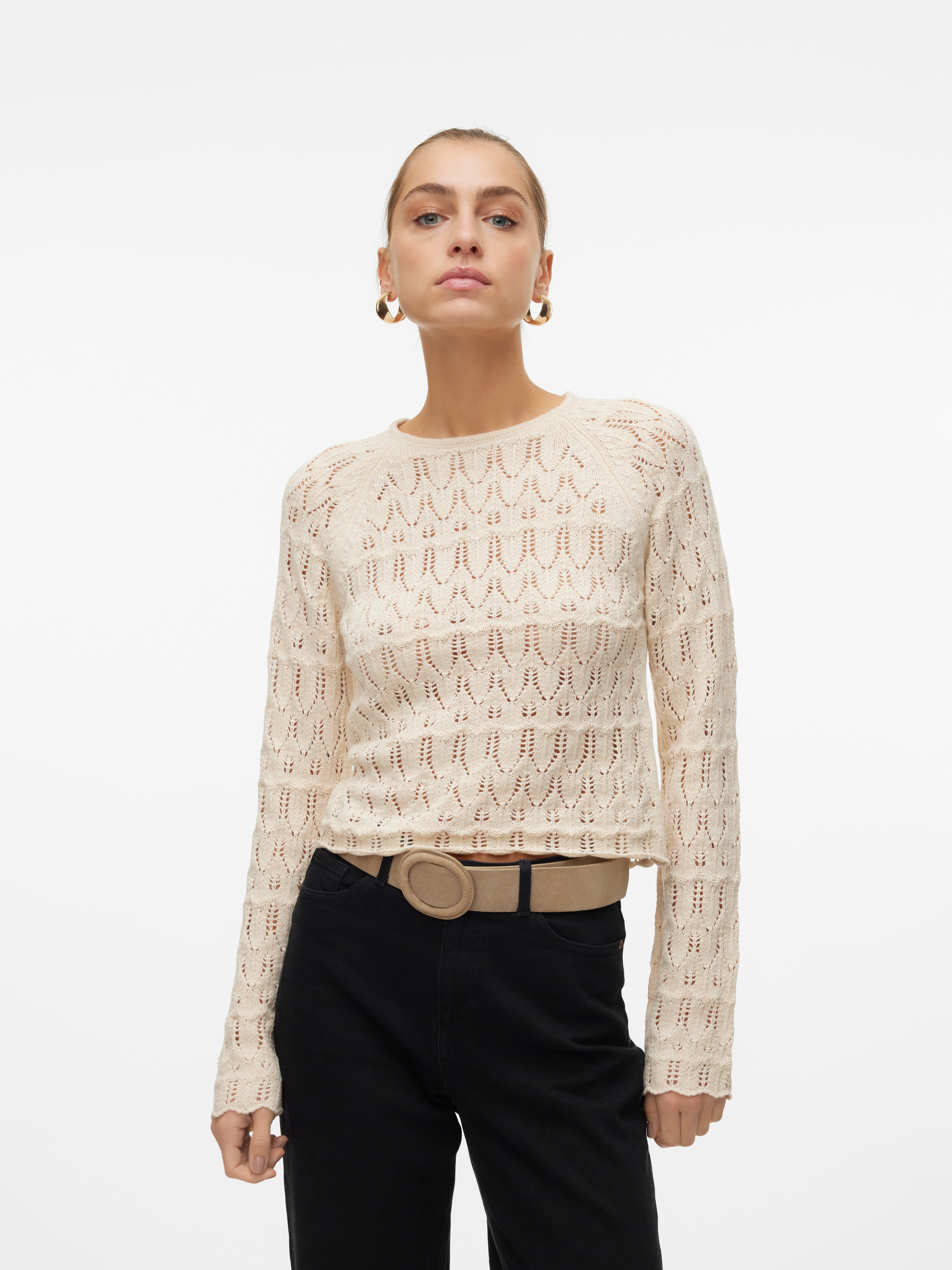 Vero Moda Strickpullover "VMNEWFABIENNE LS O-NECK PULLOVER NOOS" günstig online kaufen