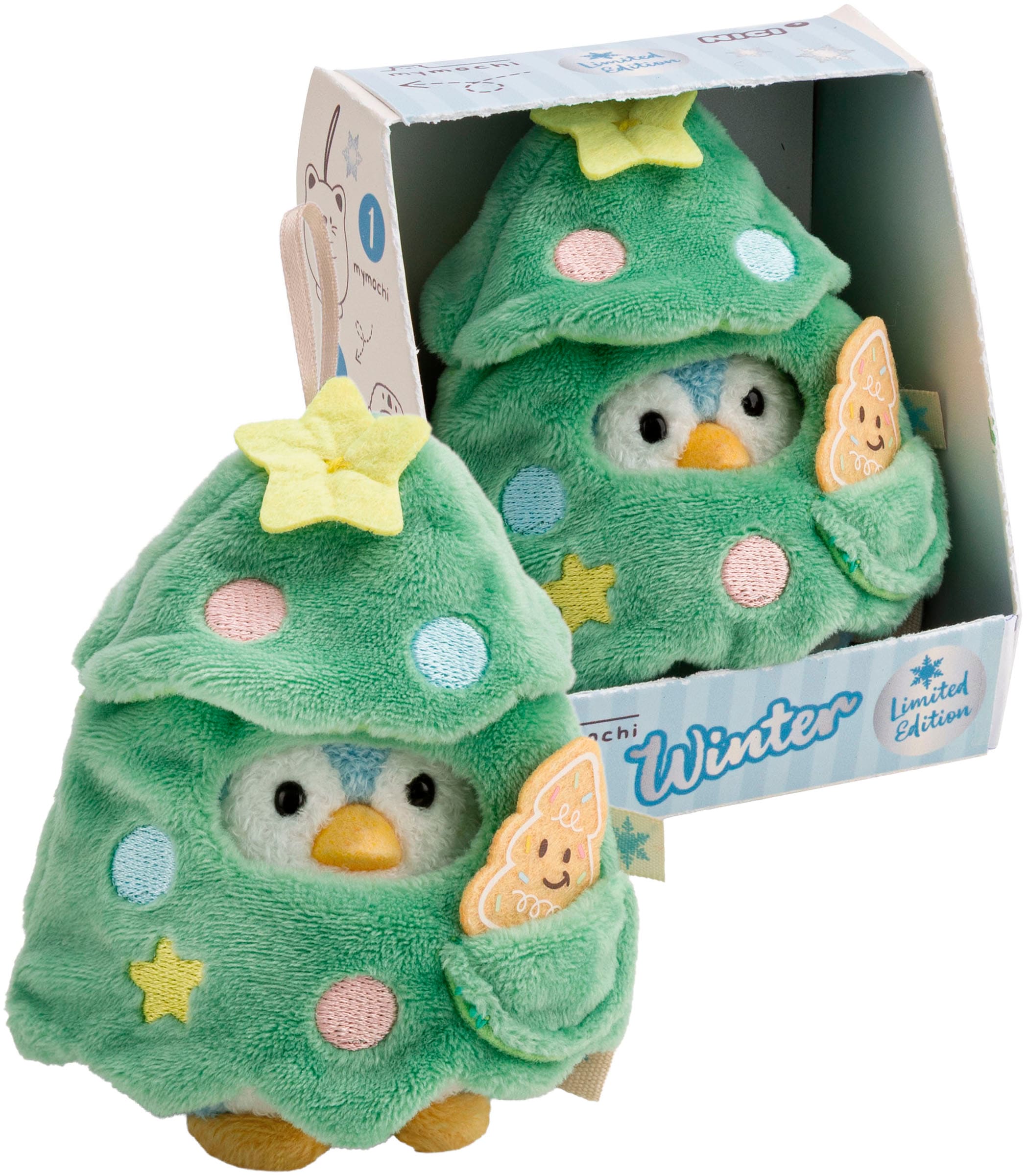 Nici Kuscheltier »mymochi, Set Pinguin Waddle 8cm mit Lebkuchen & Weihnachtsbaumkostüm« in Geschenkbox