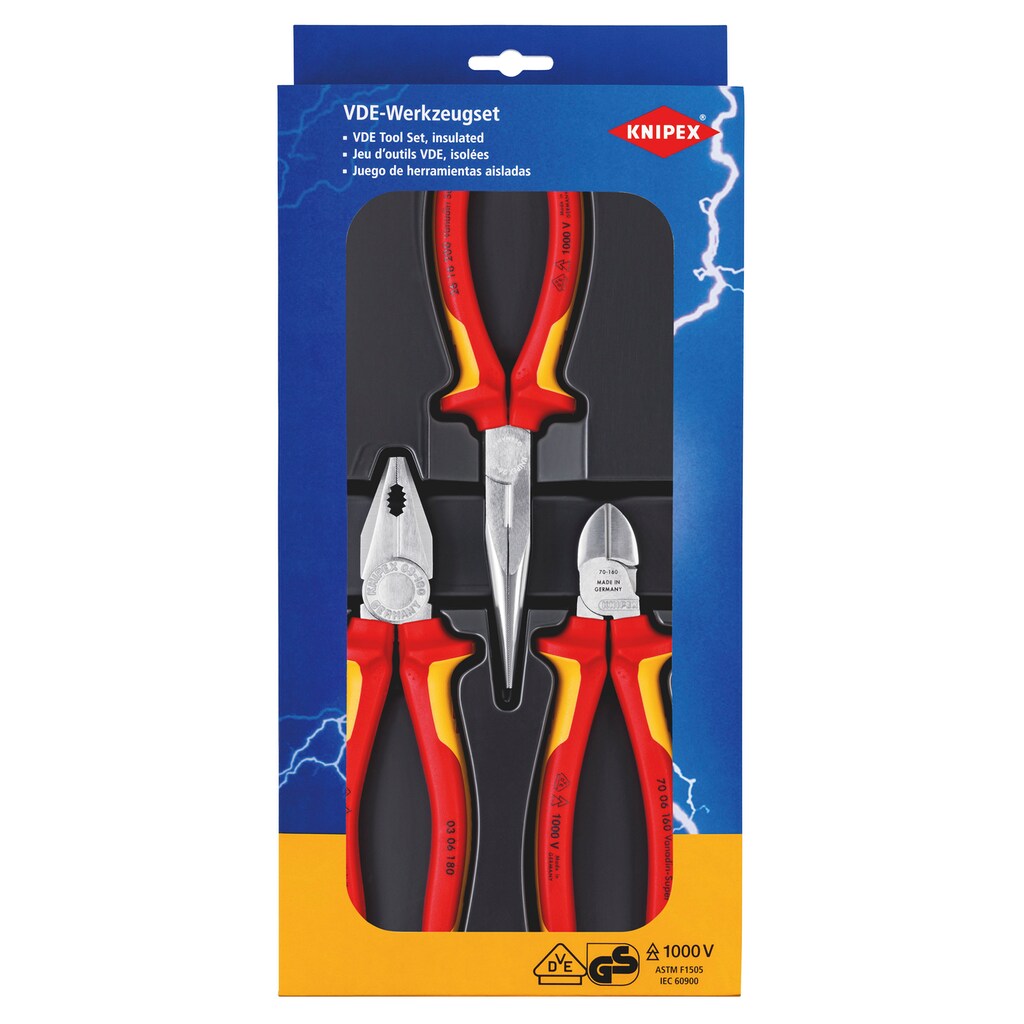 Knipex Zangenset »00 20 12 Elektro-Paket«, (1 tlg.)